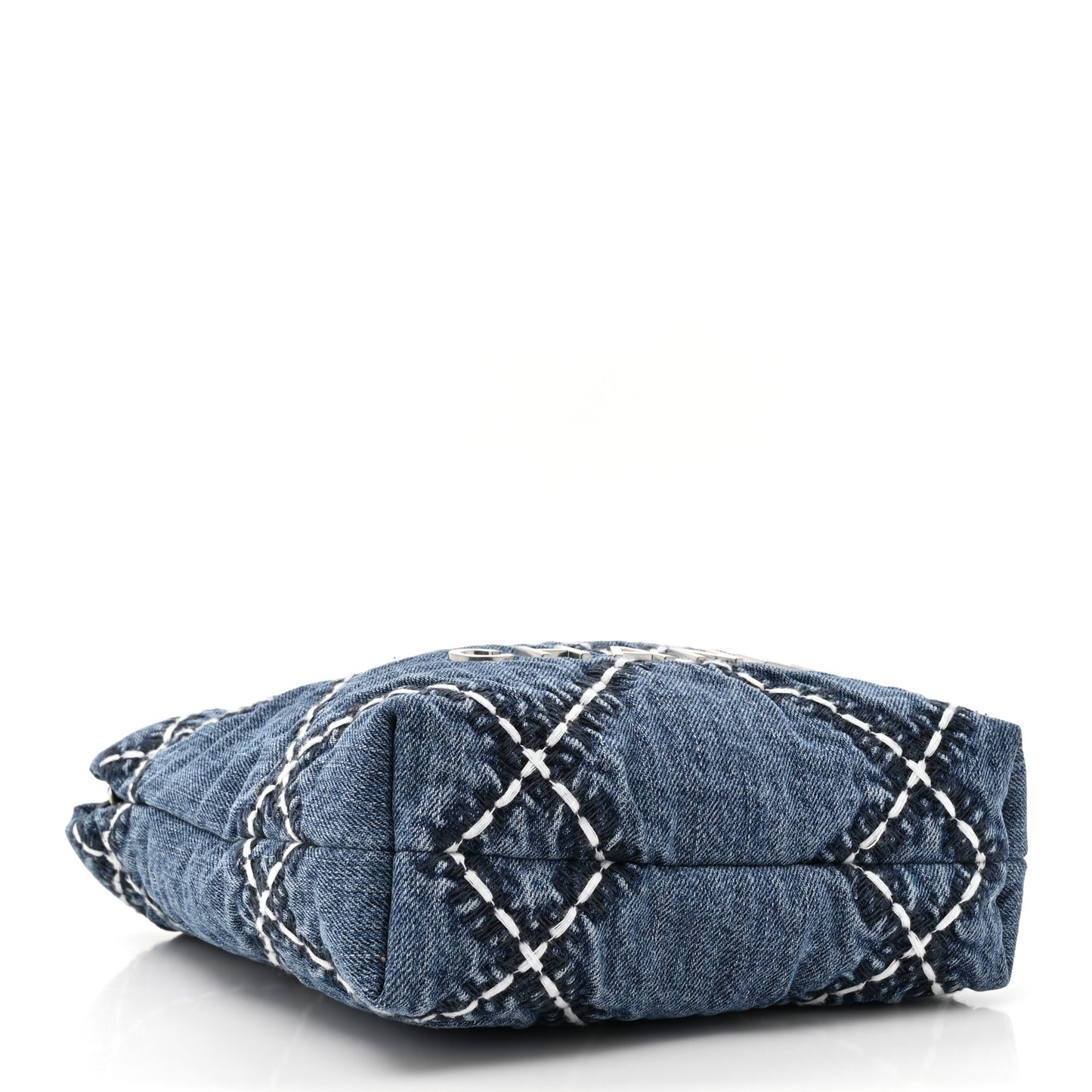 Denim Stitched Quilted Mini Chanel 22 Blue