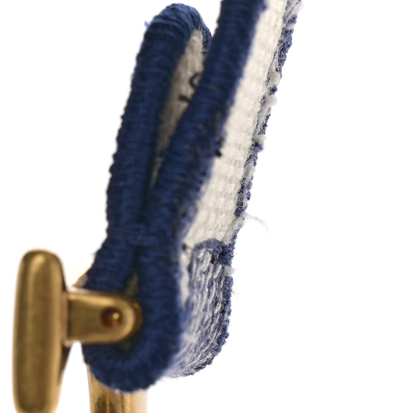 Canvas Embroidered Around the World Saddle Bag Blue