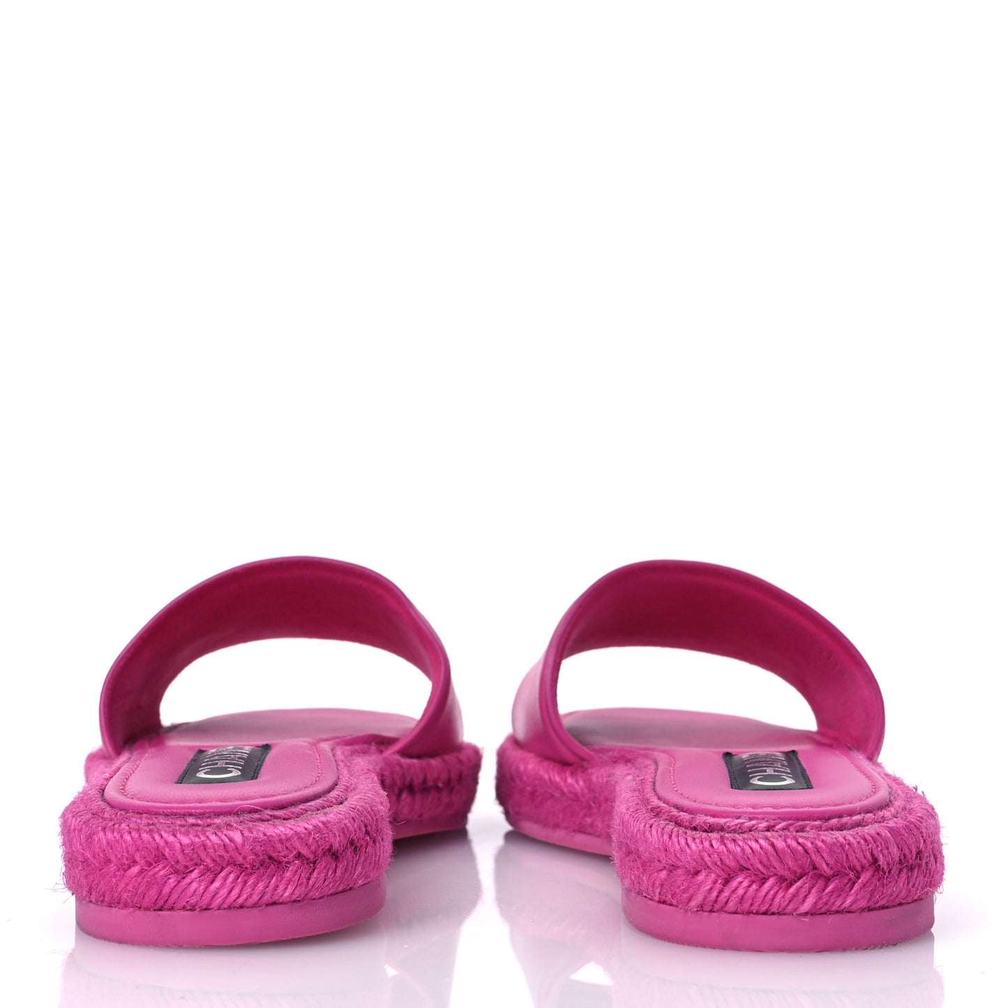 Lambskin Cord Braided Slide Sandals 37 Pink