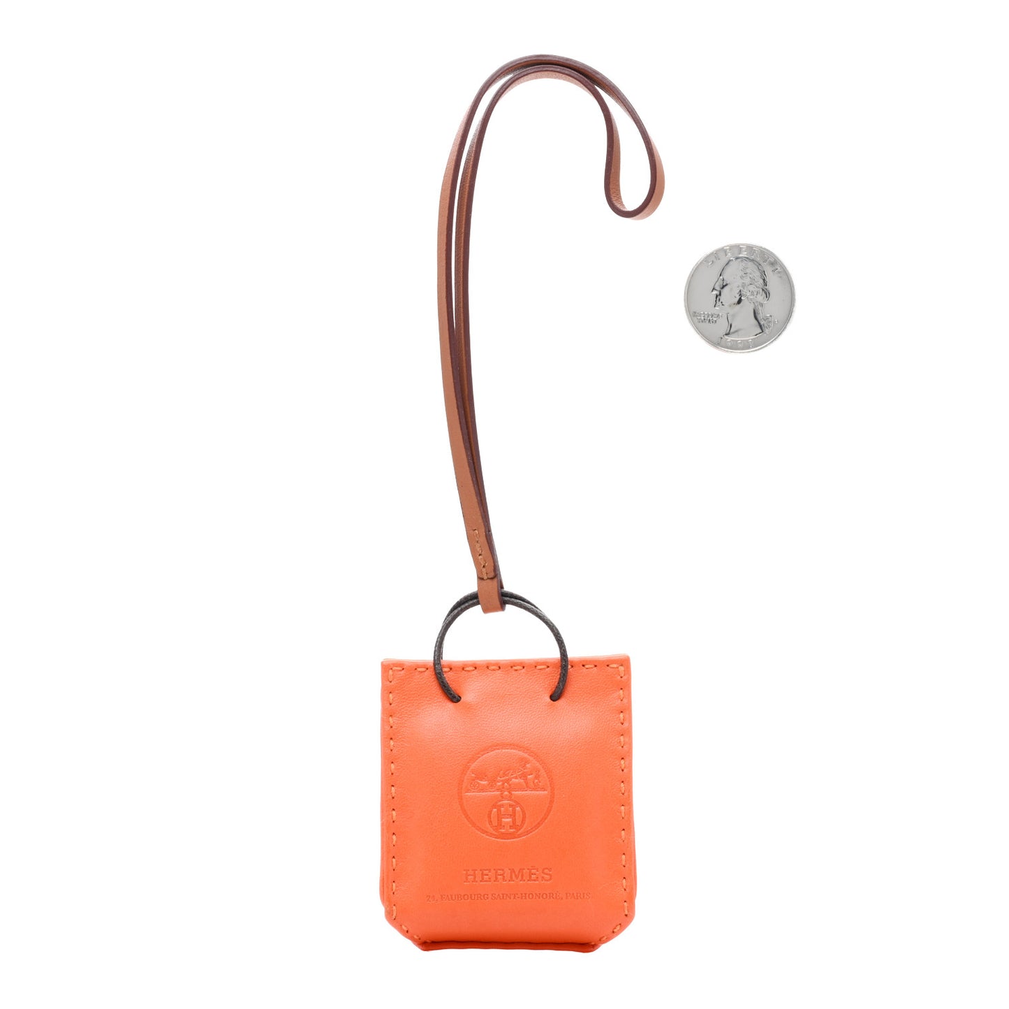Milo Lambskin Swift Shopping Bag Charm Feu Gold