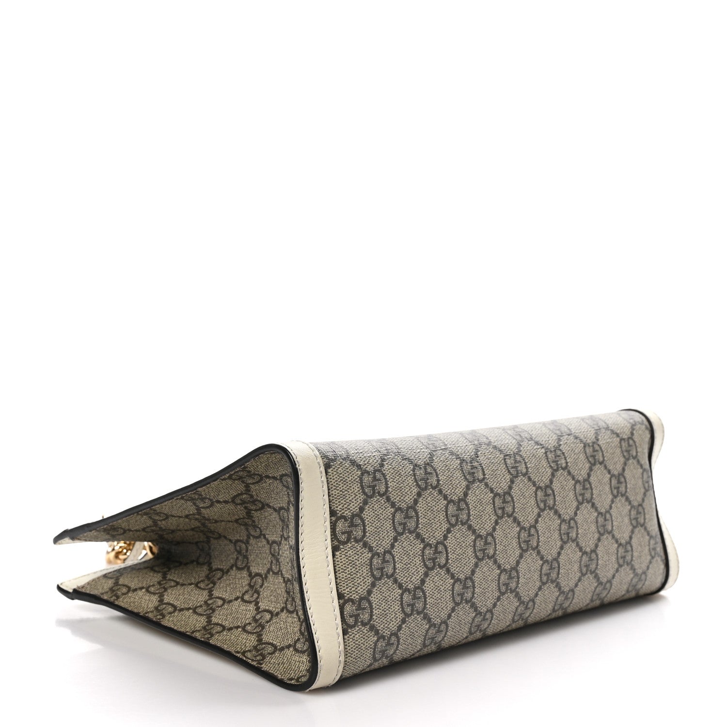 Gucci GG Supreme Monogram Moon Calfskin Small Padlock Tote Beige Ebony Mystic White 4 of 11