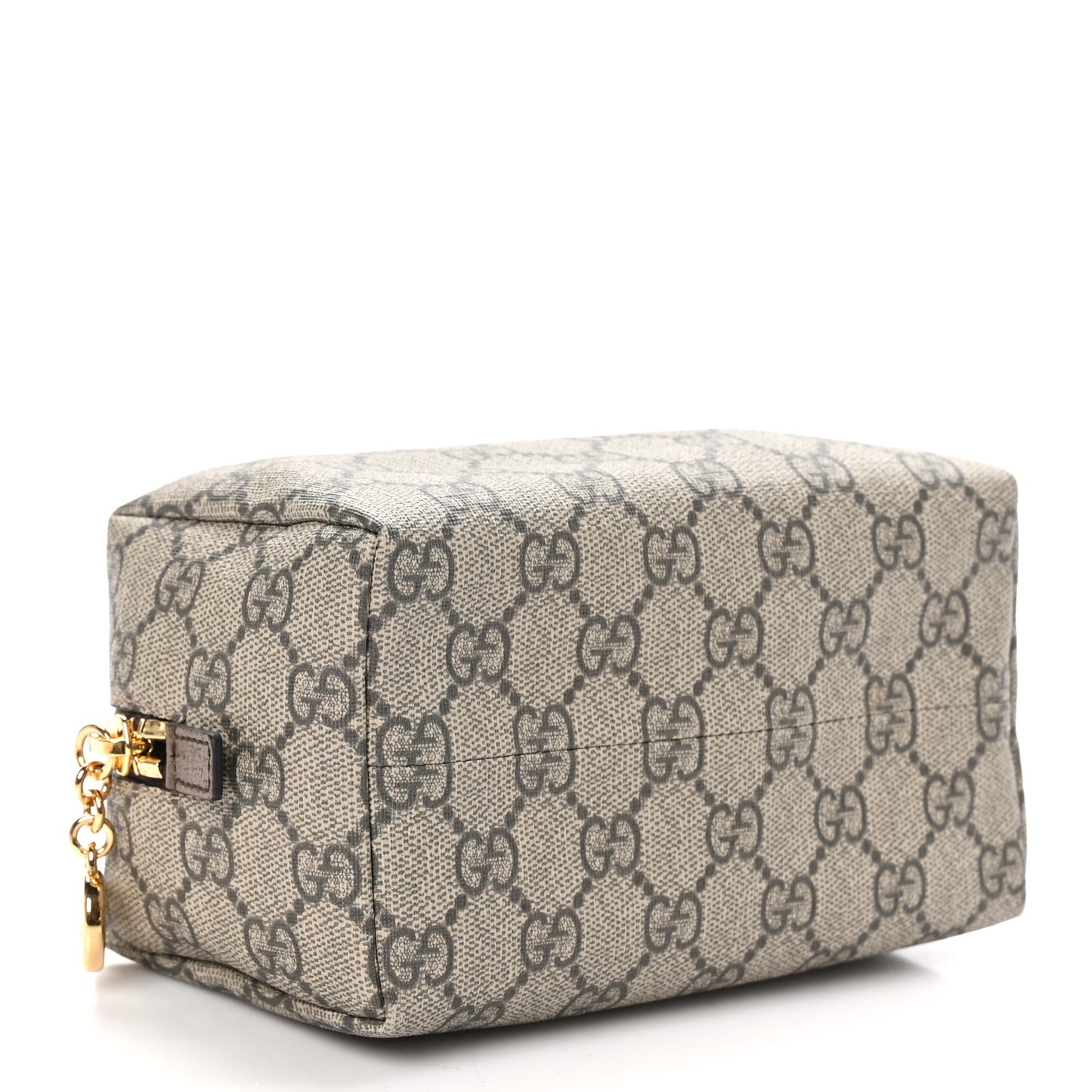 Soft GG Supreme Monogram Calfskin Medium Ophidia Cosmetic Case Beige Ebony New Acero