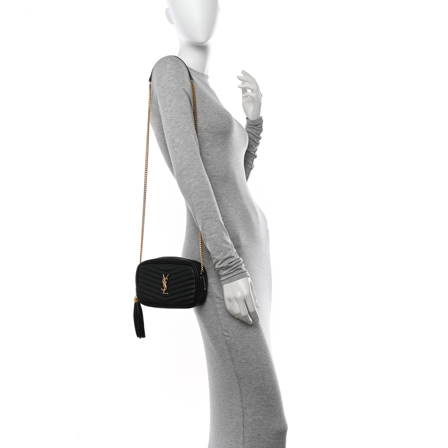 Grain De Poudre Matelasse Monogram Mini Lou Camera Bag Black