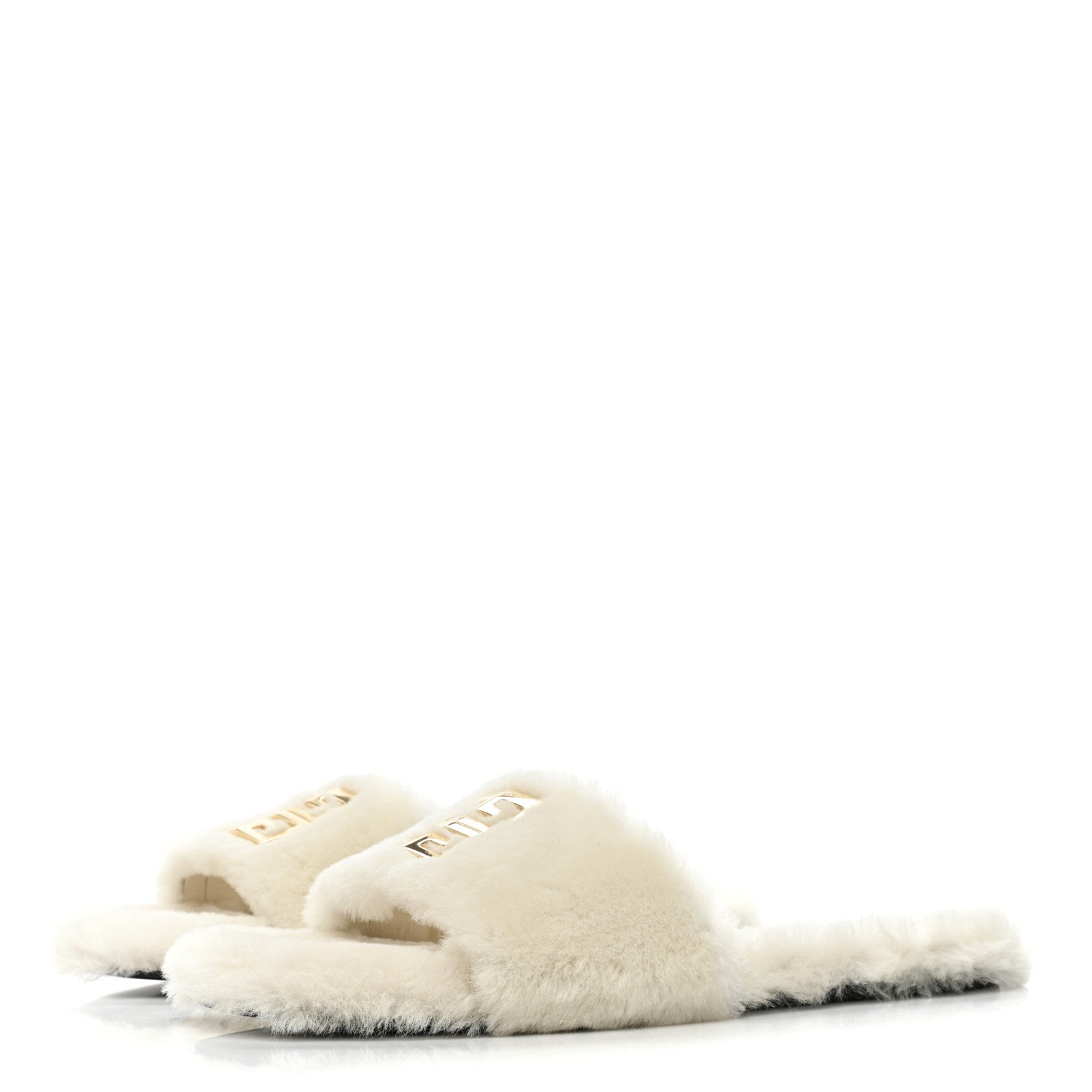 Givenchy Shearling 4G Logo Mule Slide Sandals 41 Ivory 3 of 9