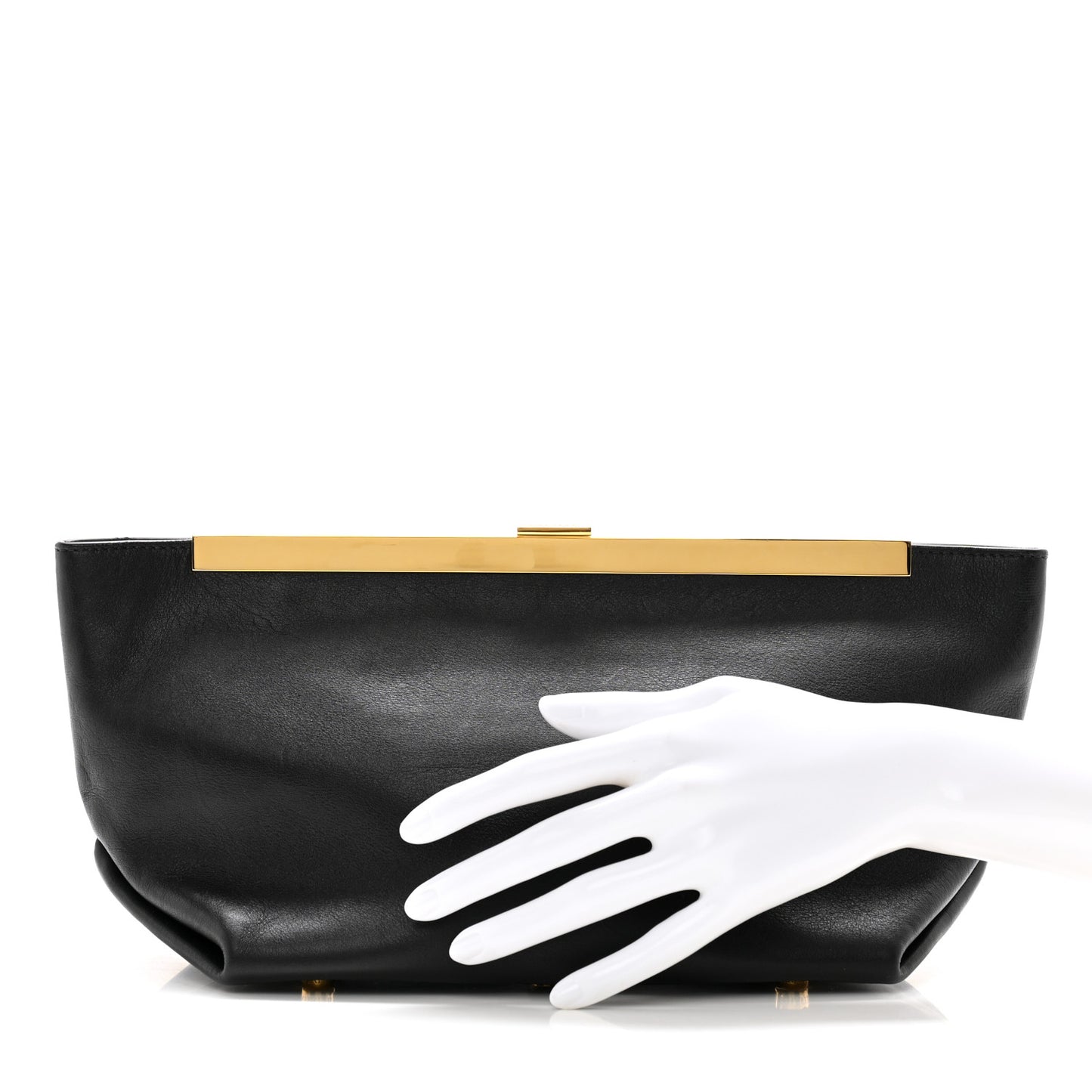 Smooth Calfskin Aimme Envelope Clutch Black