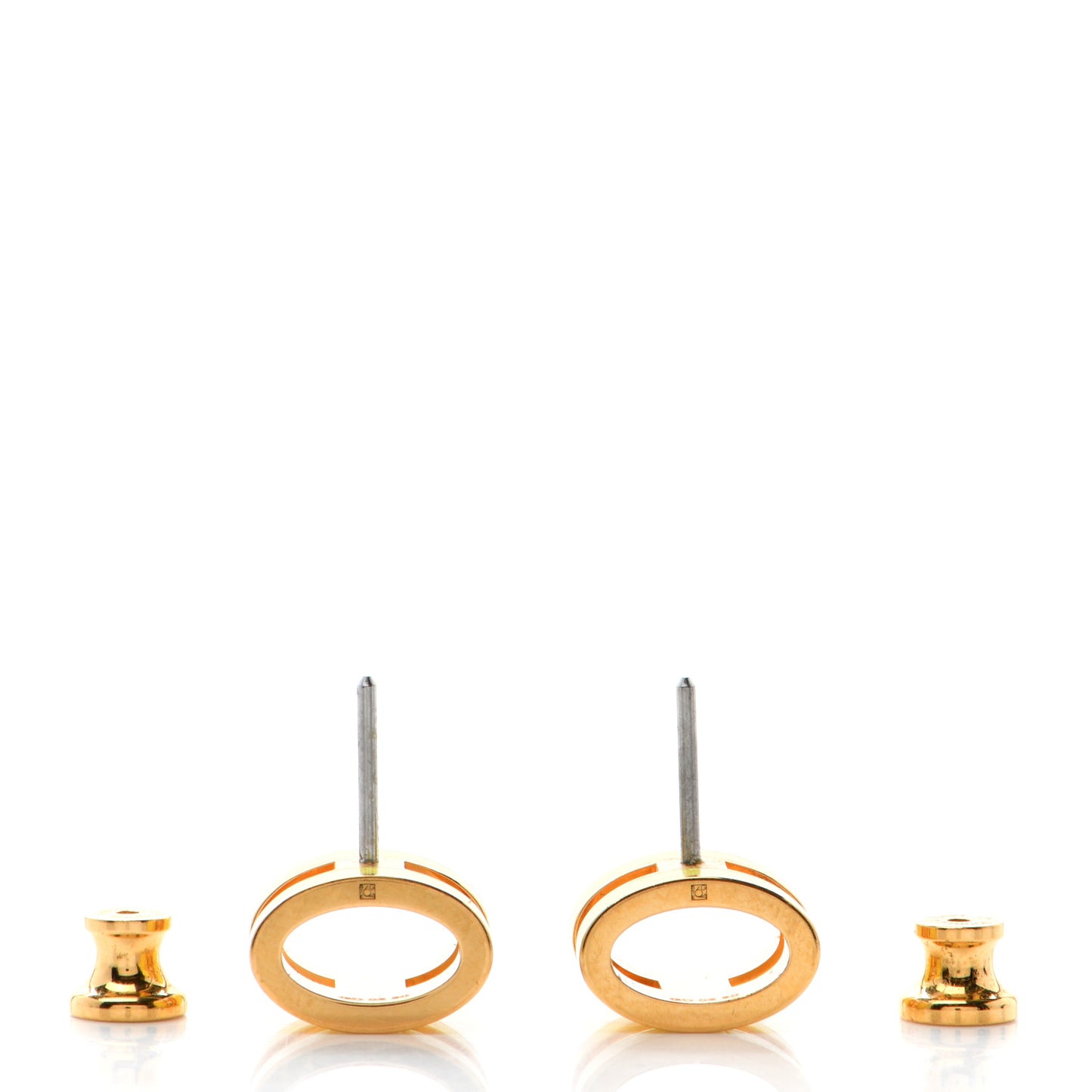 Gold Lacquered Mini Pop H Earrings Jaune Sature