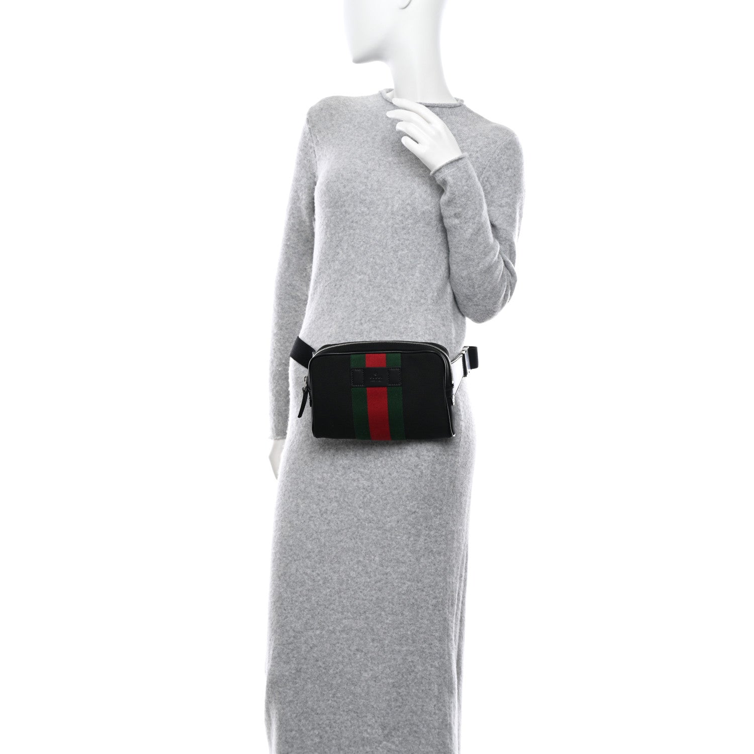 Gucci Canvas Web Slim Belt Bag Black 2 of 10