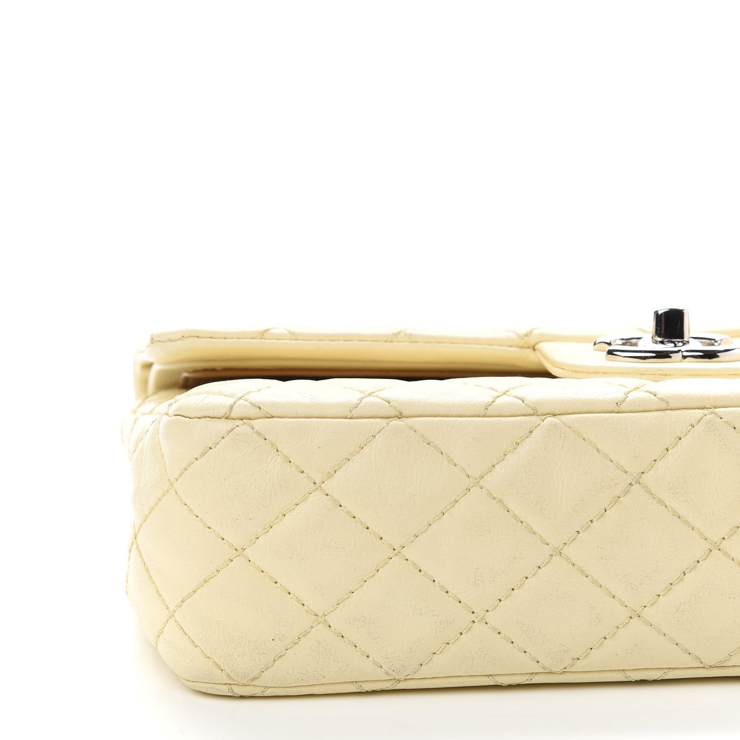 Lambskin Quilted Medium Double Flap Bijoux Chain Ivory
