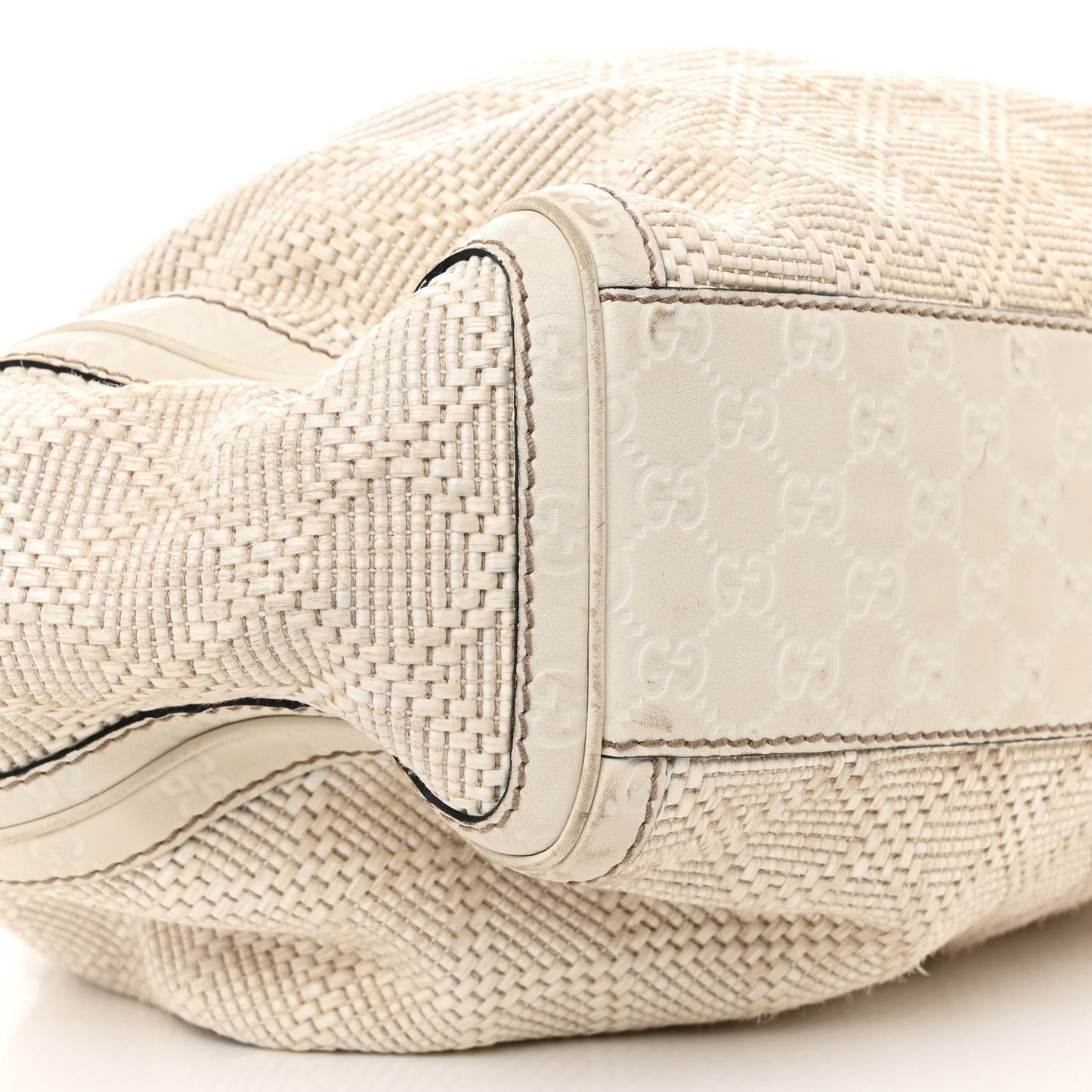 Woven Raffia Diamante Large Sukey Tote Off White