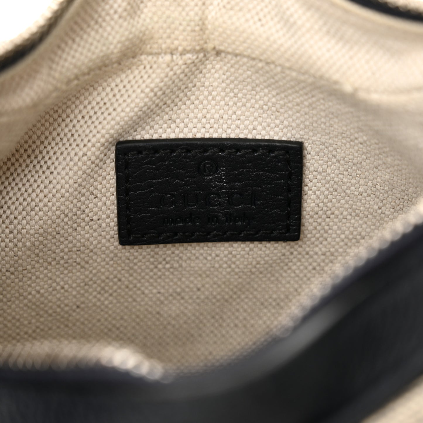 GG Supreme Monogram Textured Calfskin Web Small Attache Shoulder Bag Beige Blue