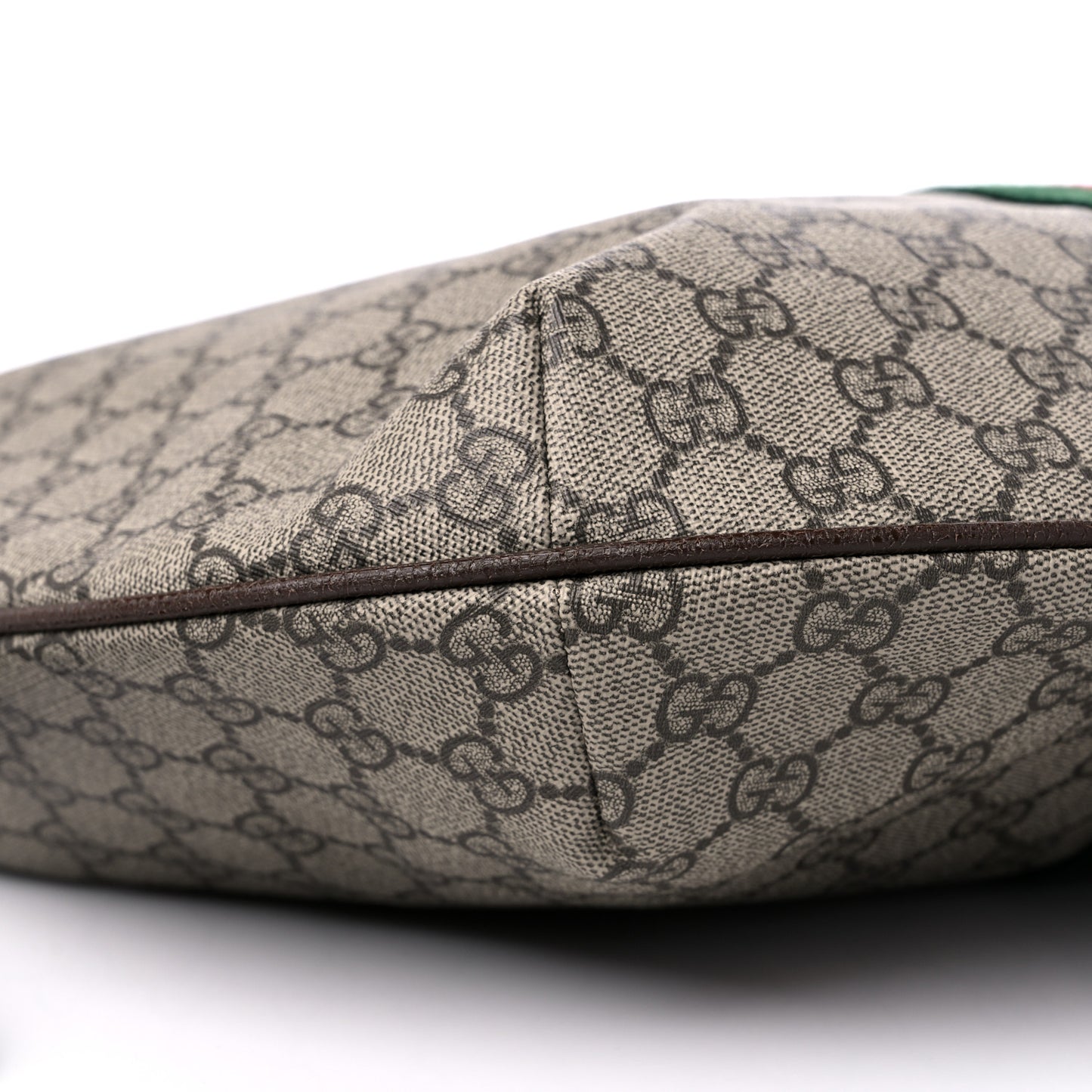 GG Supreme Monogram Web Ophidia Half Moon Hobo Brown