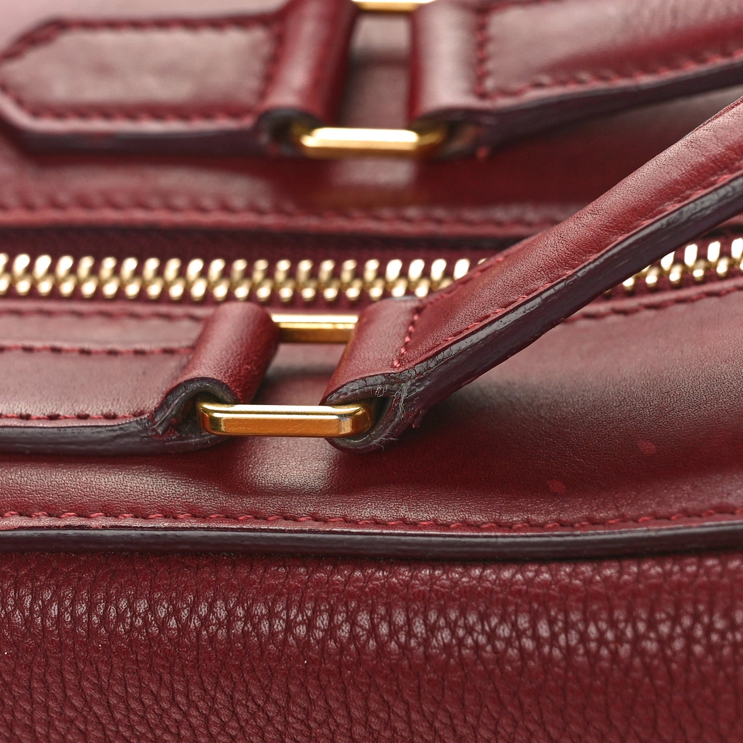 Goatskin Smooth Calfskin Small Ring Bag Dark Ruby