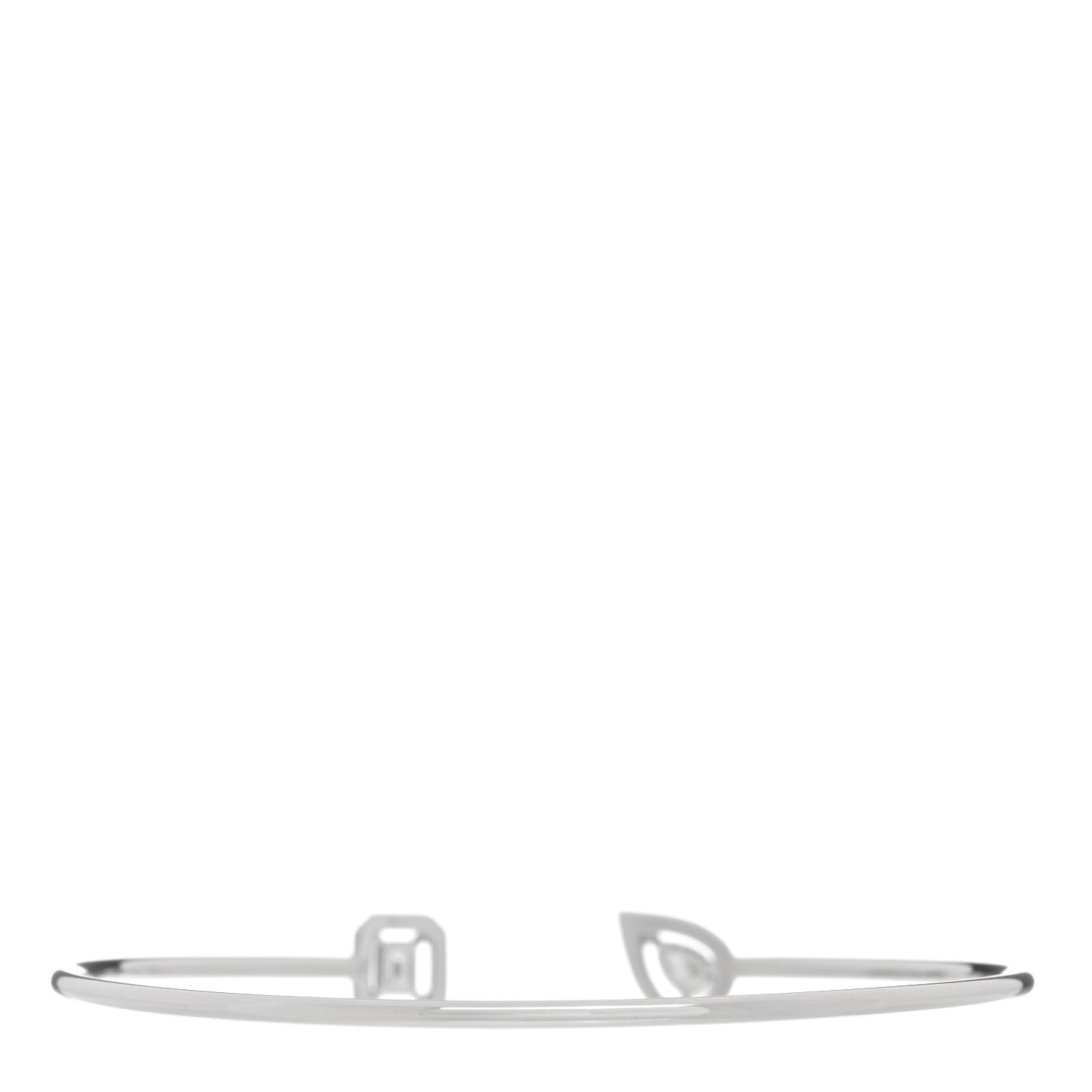 18K White Gold Diamond My Twin Toi & Moi Thin Bangle Bracelet