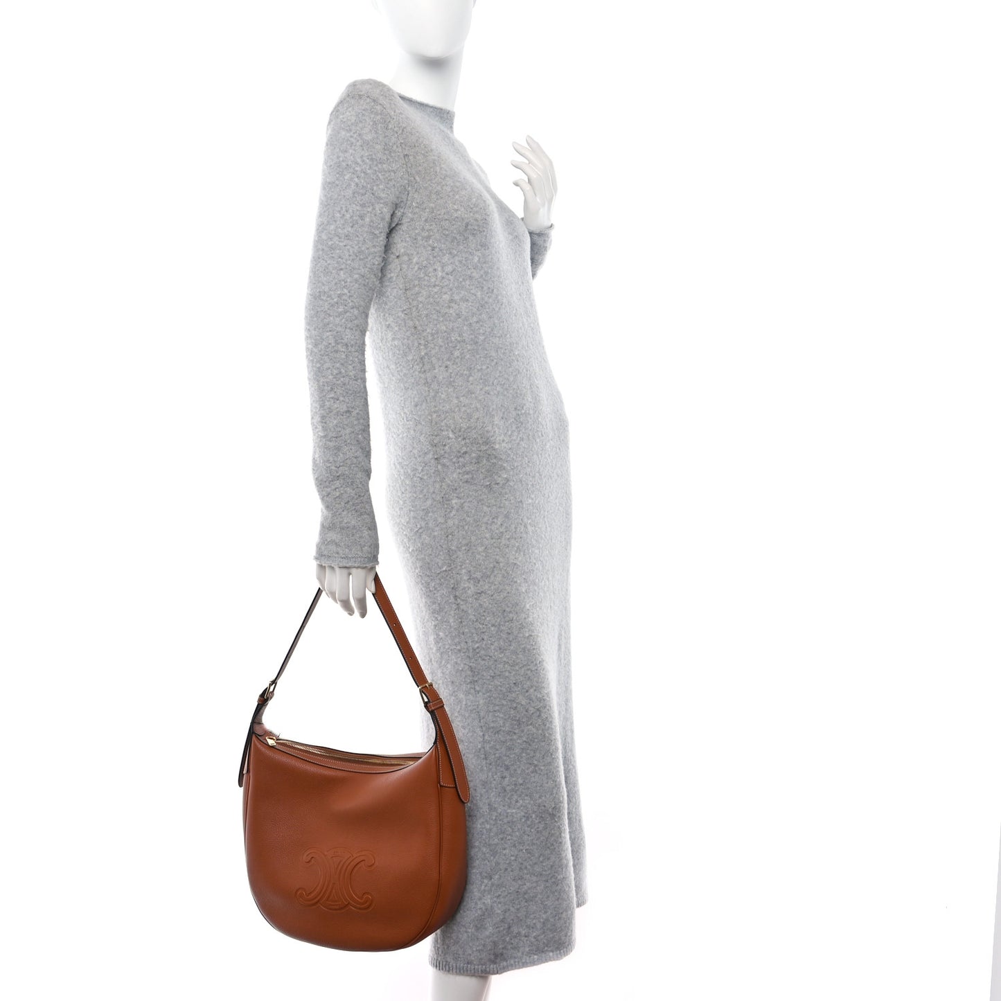 Supple Calfskin Medium Triomphe Heloise Shoulder Bag Tan