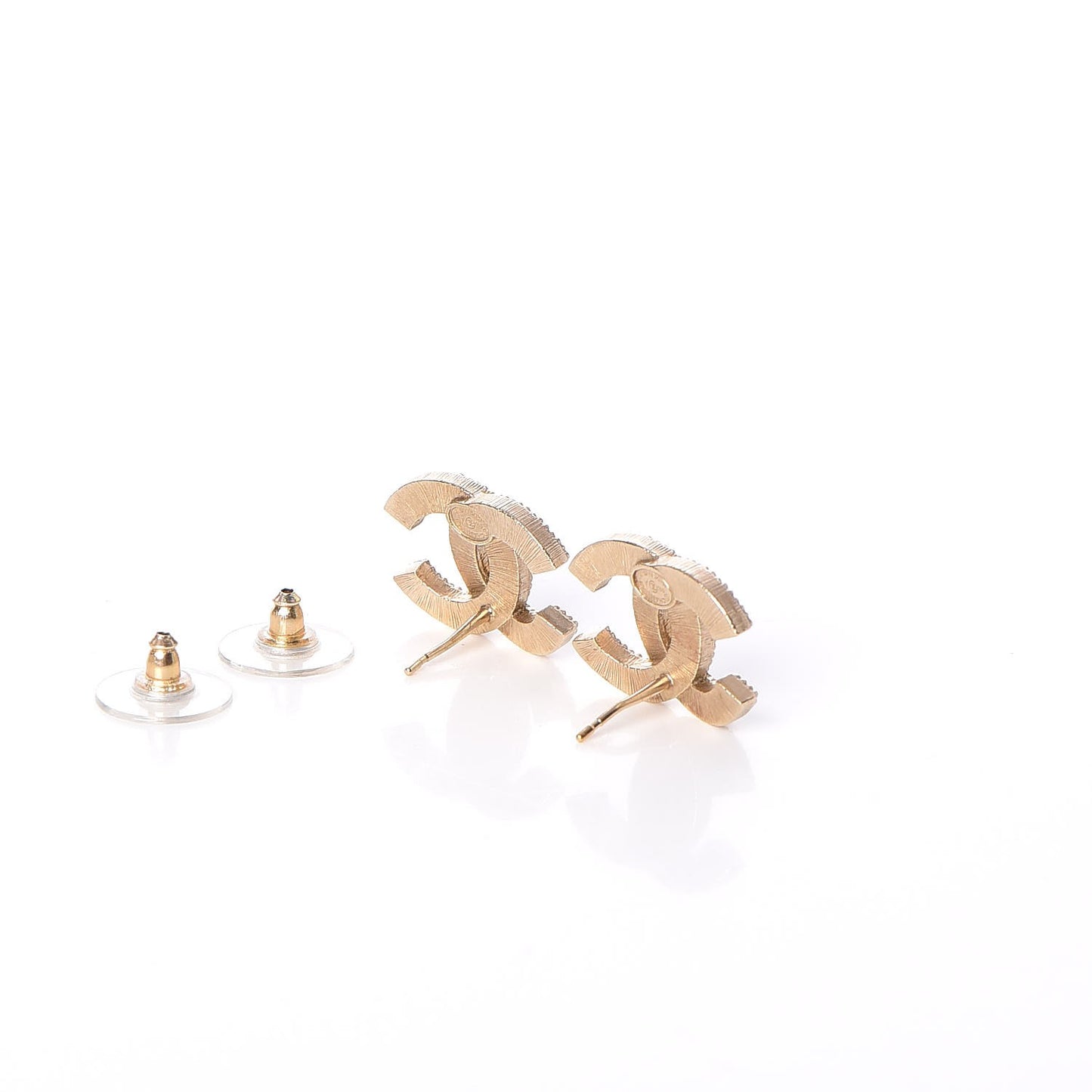 Bead CC Earrings Light Gold Black