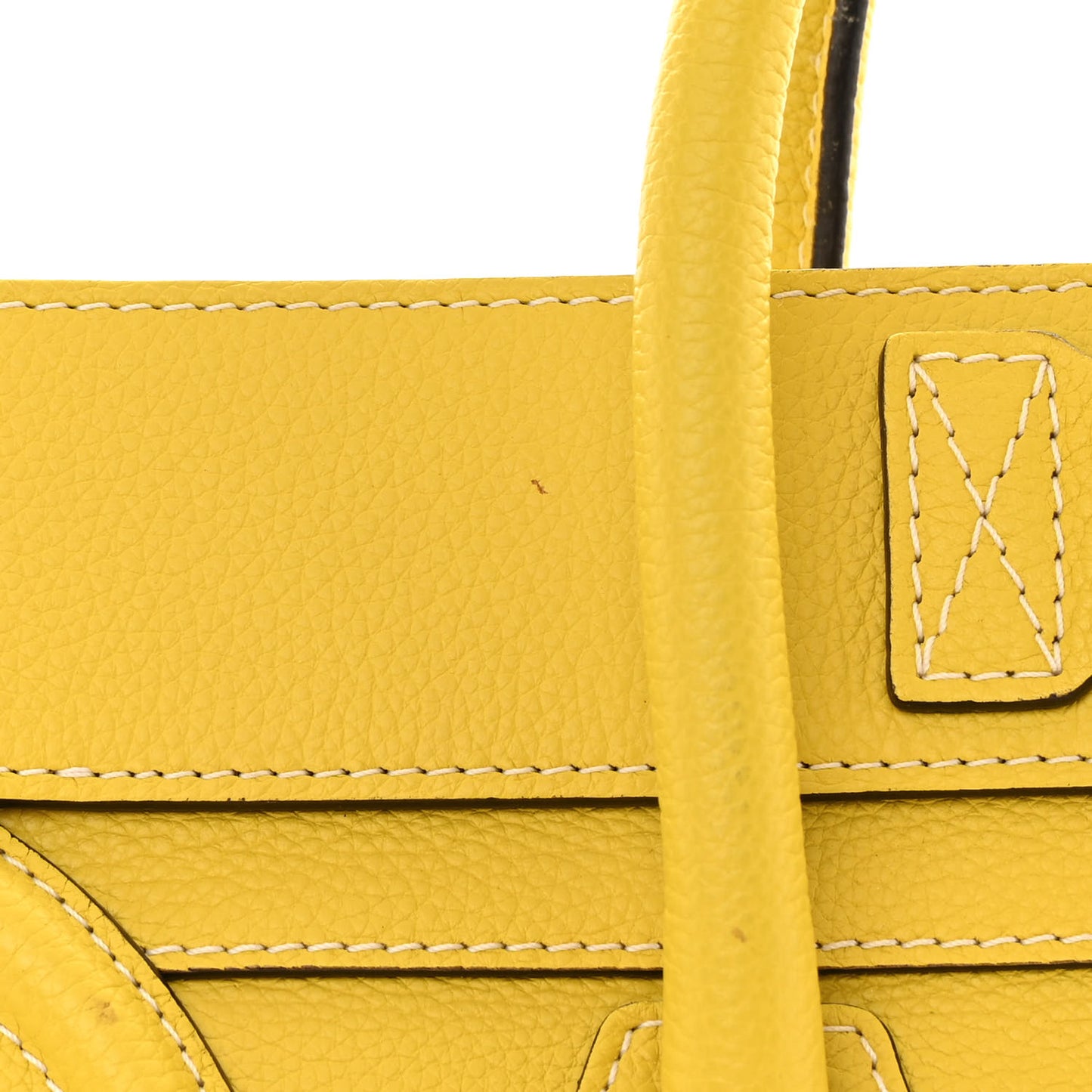Drummed Calfskin Mini Luggage Citron