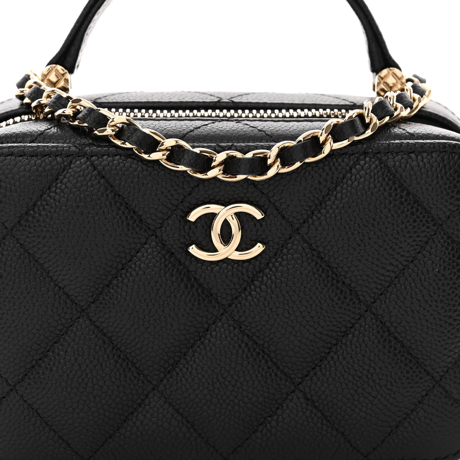 Chanel Caviar Quilted Small Top Handle Vanity Case With Chain Black 9 of 12