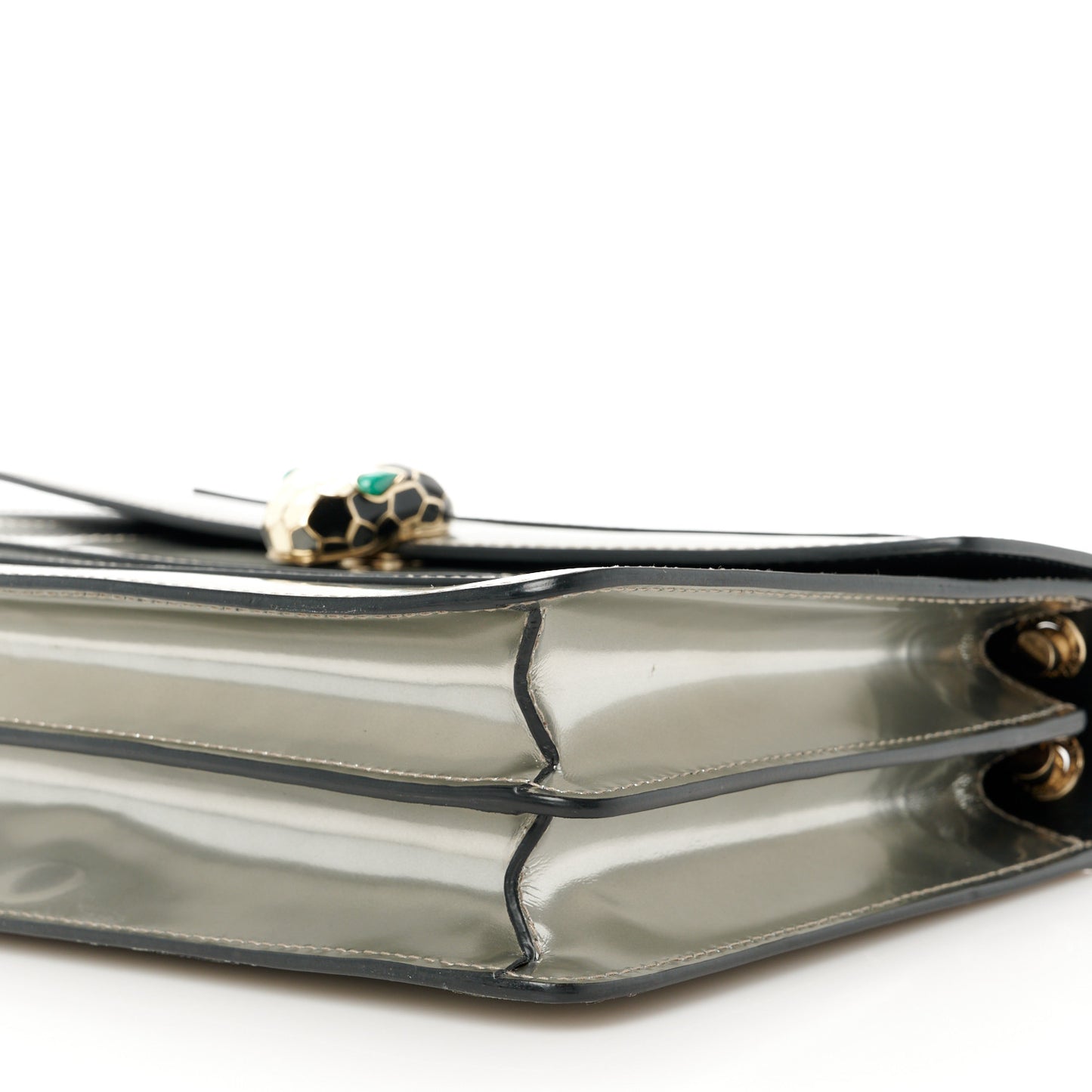 Metallic Calfskin Serpenti Forever Crossbody Bag Silver