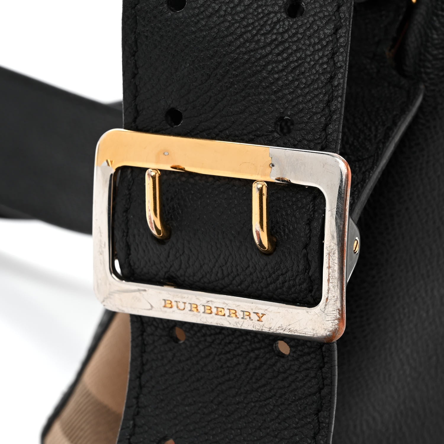Burberry Soft Grain Calfskin House Check Small Helmsley Crossbody Black 11 of 13