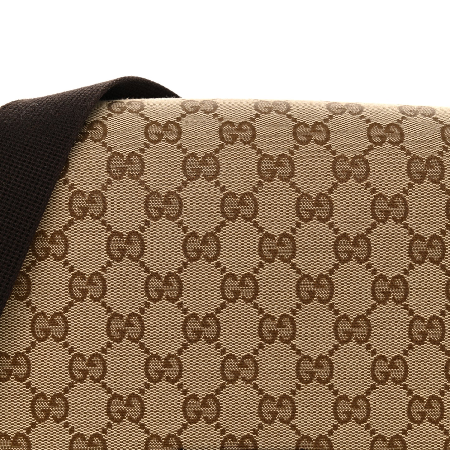 Monogram Flap Messenger Bag Beige Dark Brown