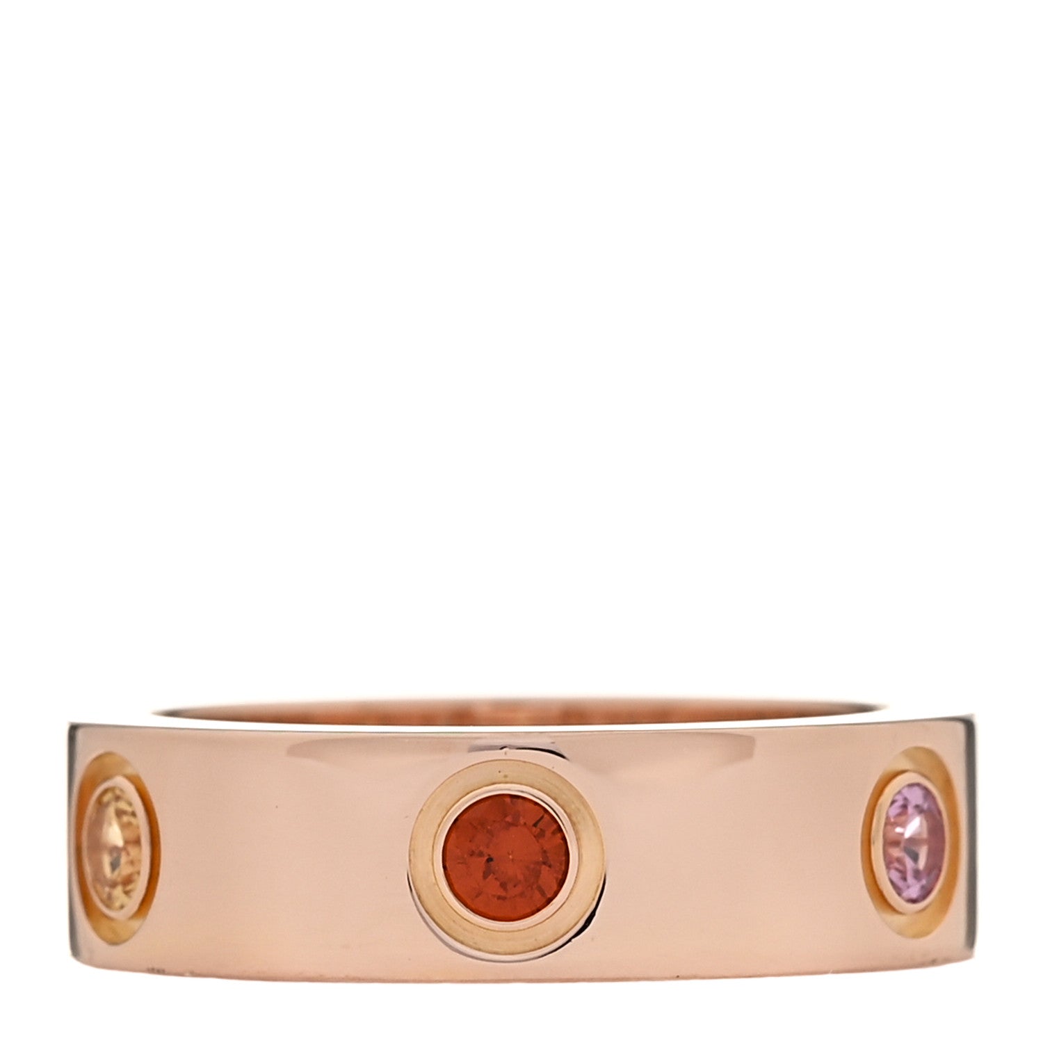 Cartier 18K Pink Gold Sapphire Garnet Amethyst 5.5mm LOVE Ring 51 5.75 1 of 4