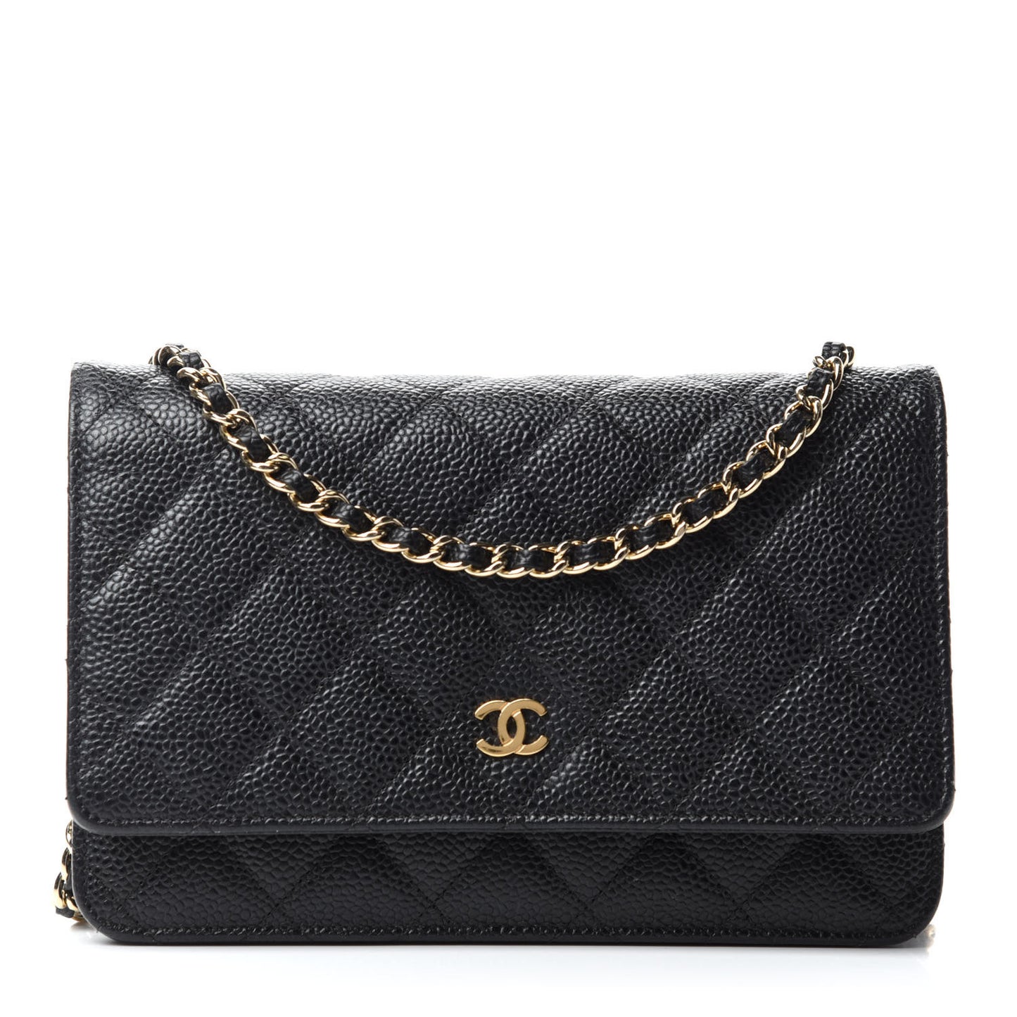 Caviar Quilted Wallet On Chain WOC Black