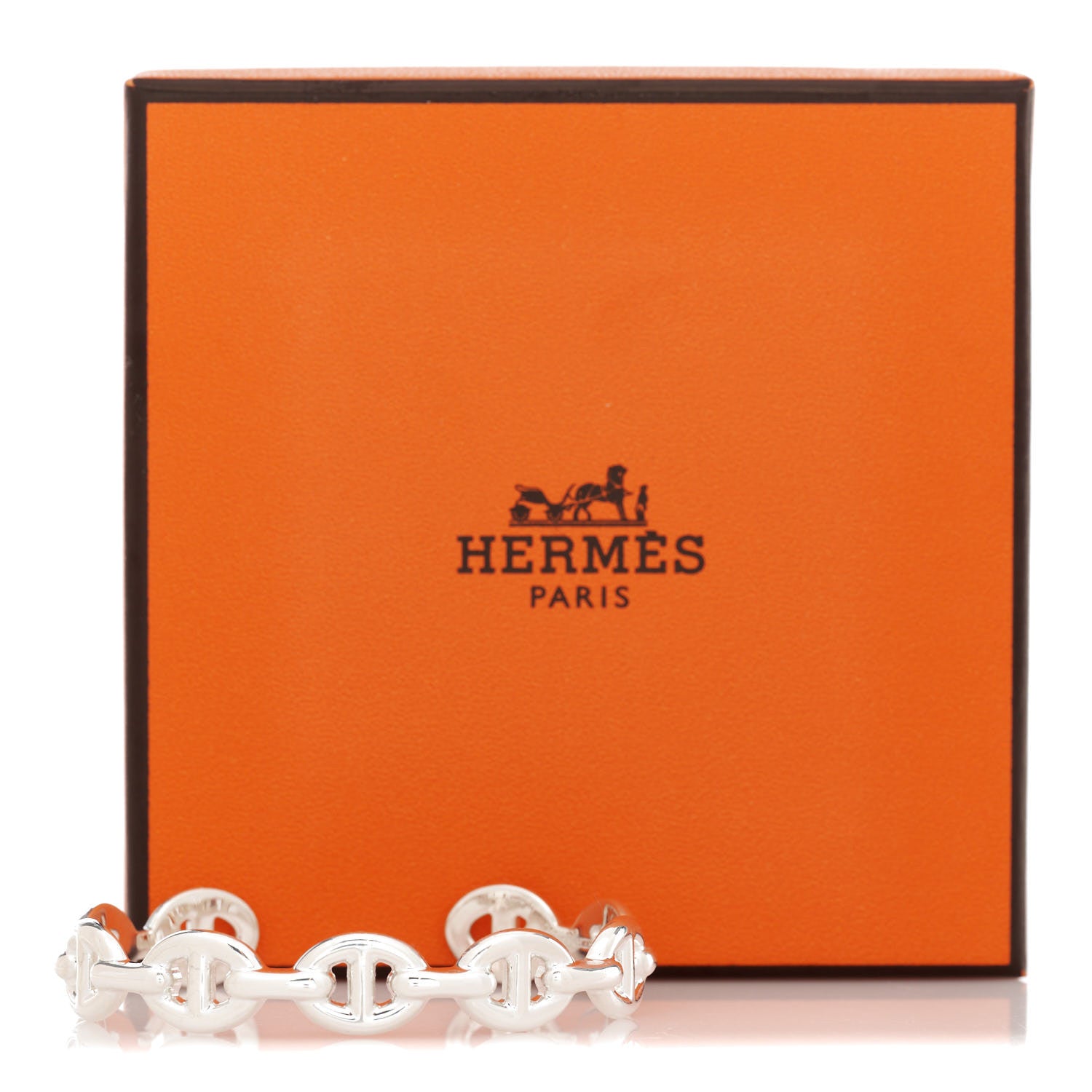 Hermes Sterling Silver MM Chaine d'Ancre Enchainee Cuff Bracelet SH 5 of 5