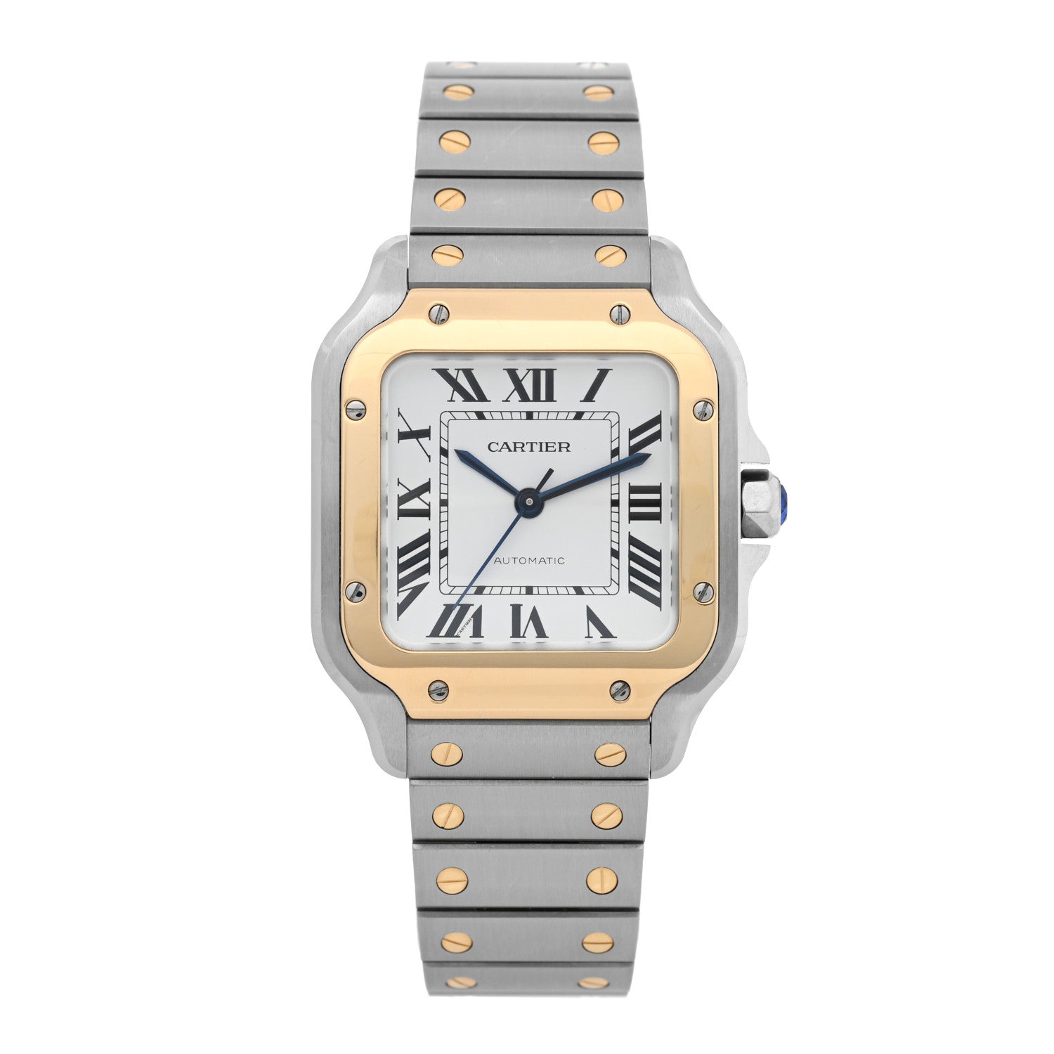 Cartier Stainless Steel 18K Yellow Gold 35mm Santos De Cartier Automatic Watch 1 of 4