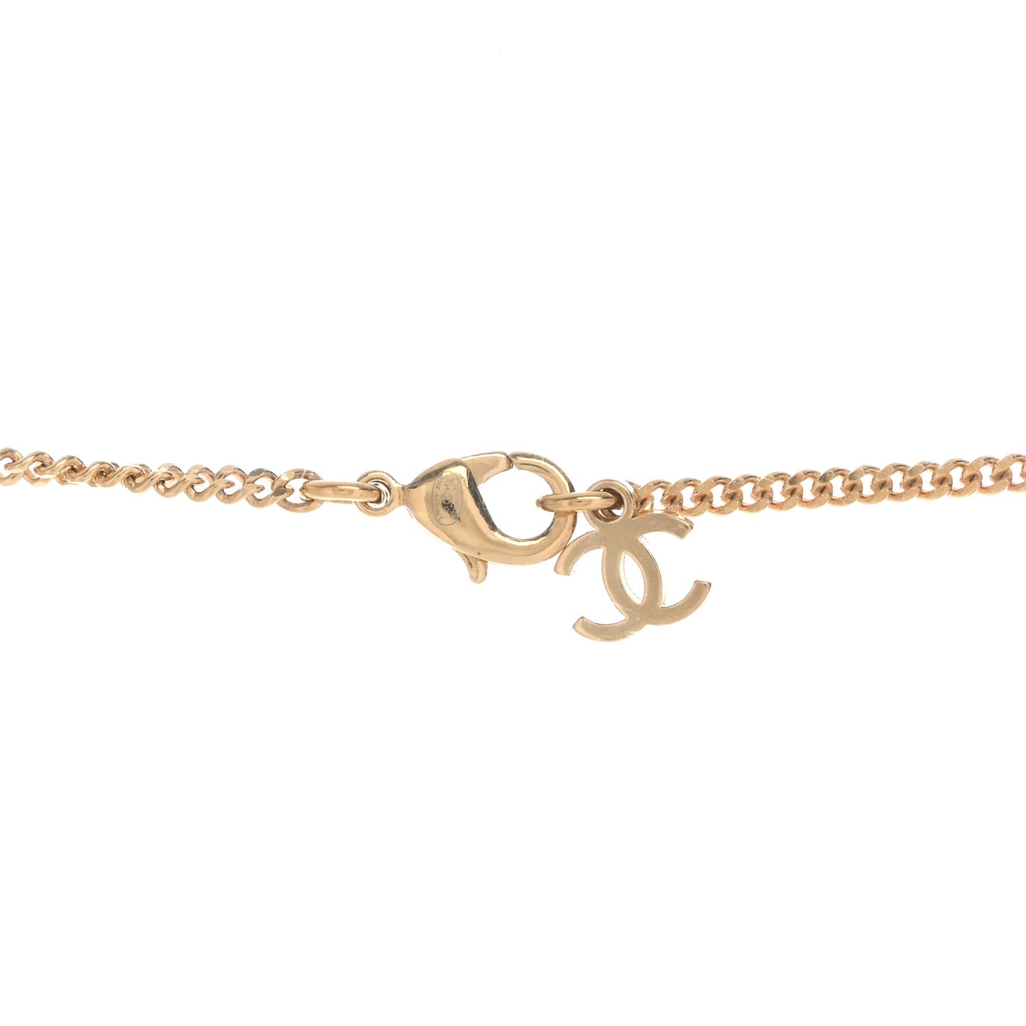 Crystal CC Pendant Necklace Gold Multicolor