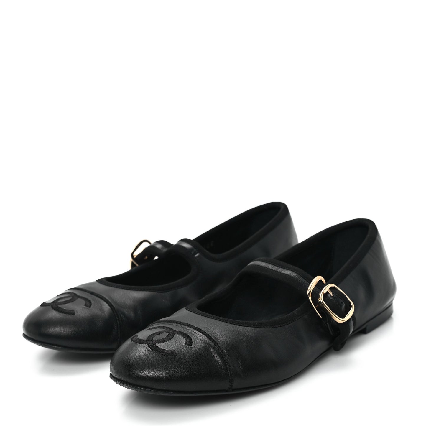 Lambskin Mary Jane Flats 39.5 Black