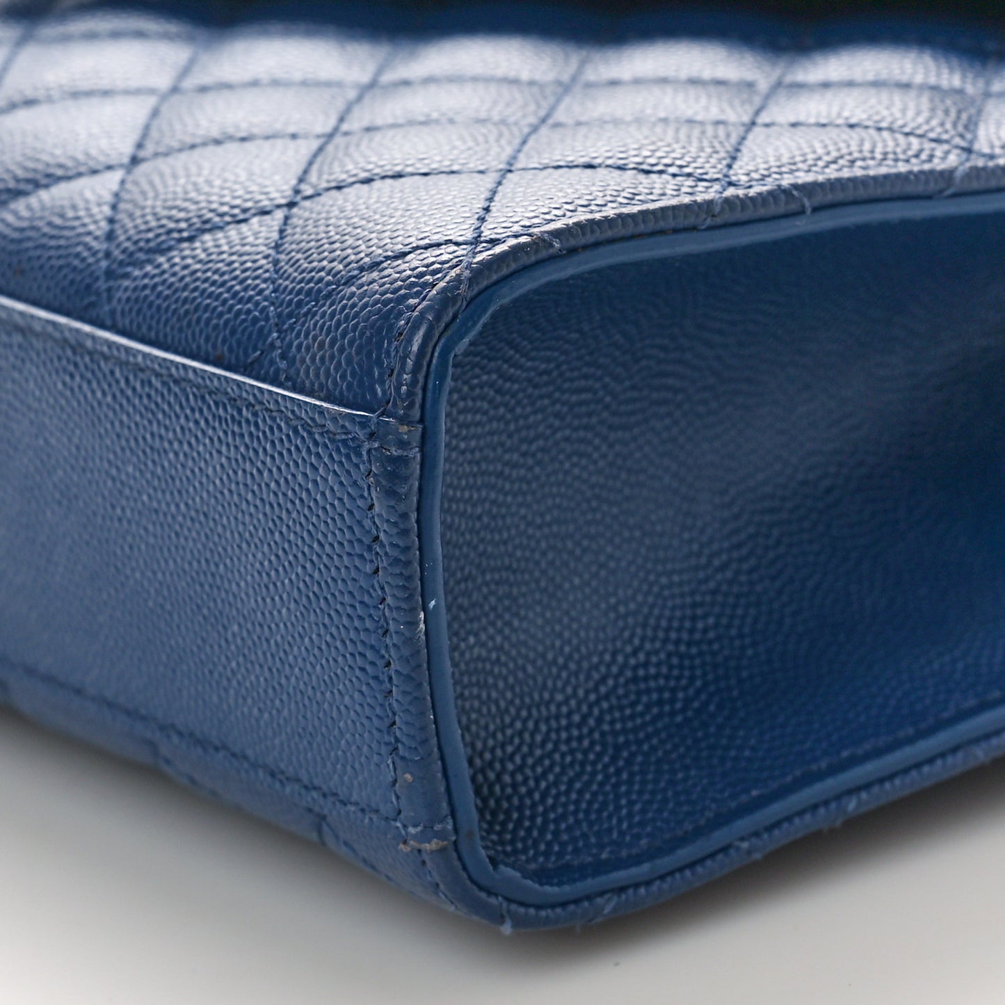 Grain De Poudre Textured Mixed Matelasse Triquilt Medium Monogram Satchel Denim