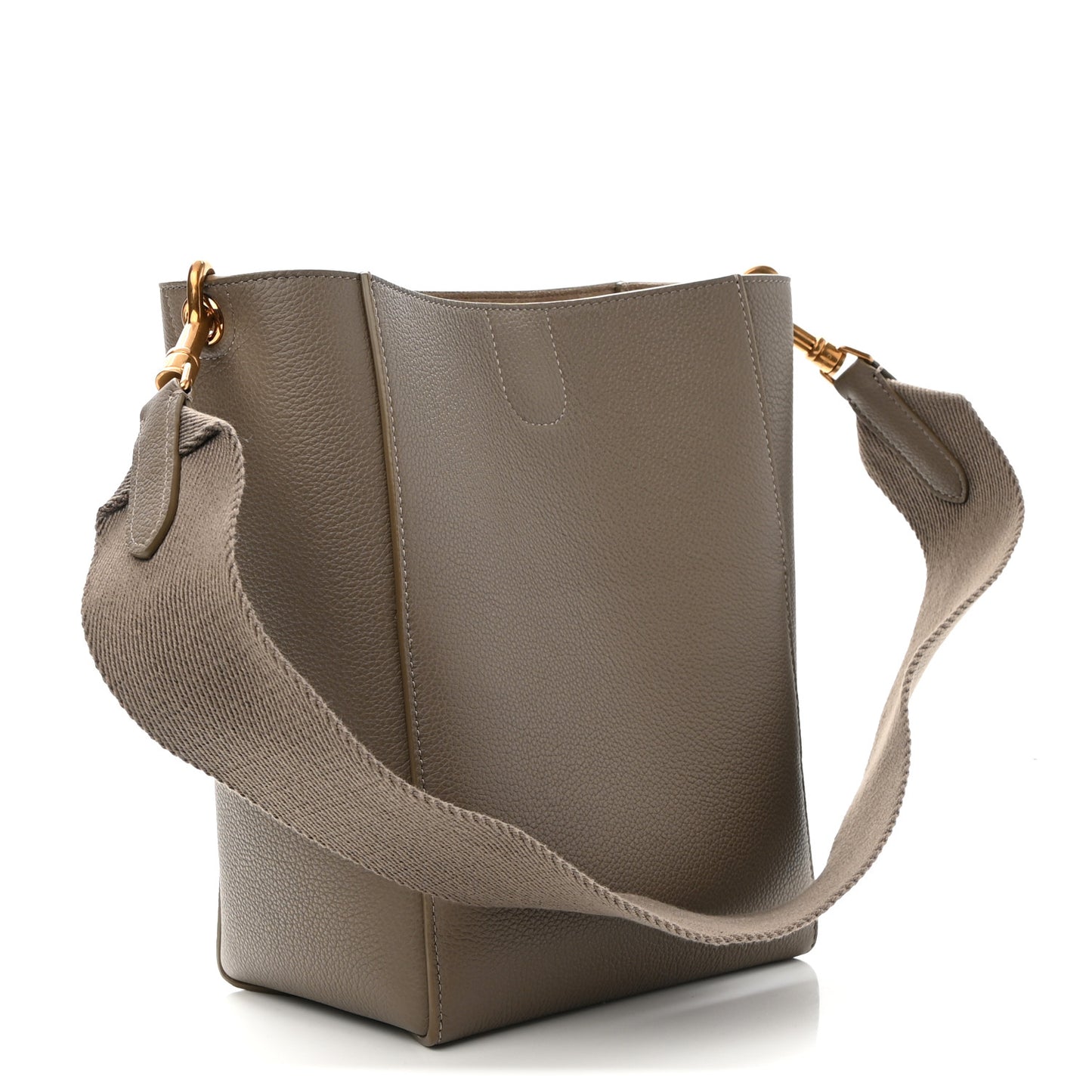 Soft Grained Calfskin Small Sangle Bucket Bag Taupe