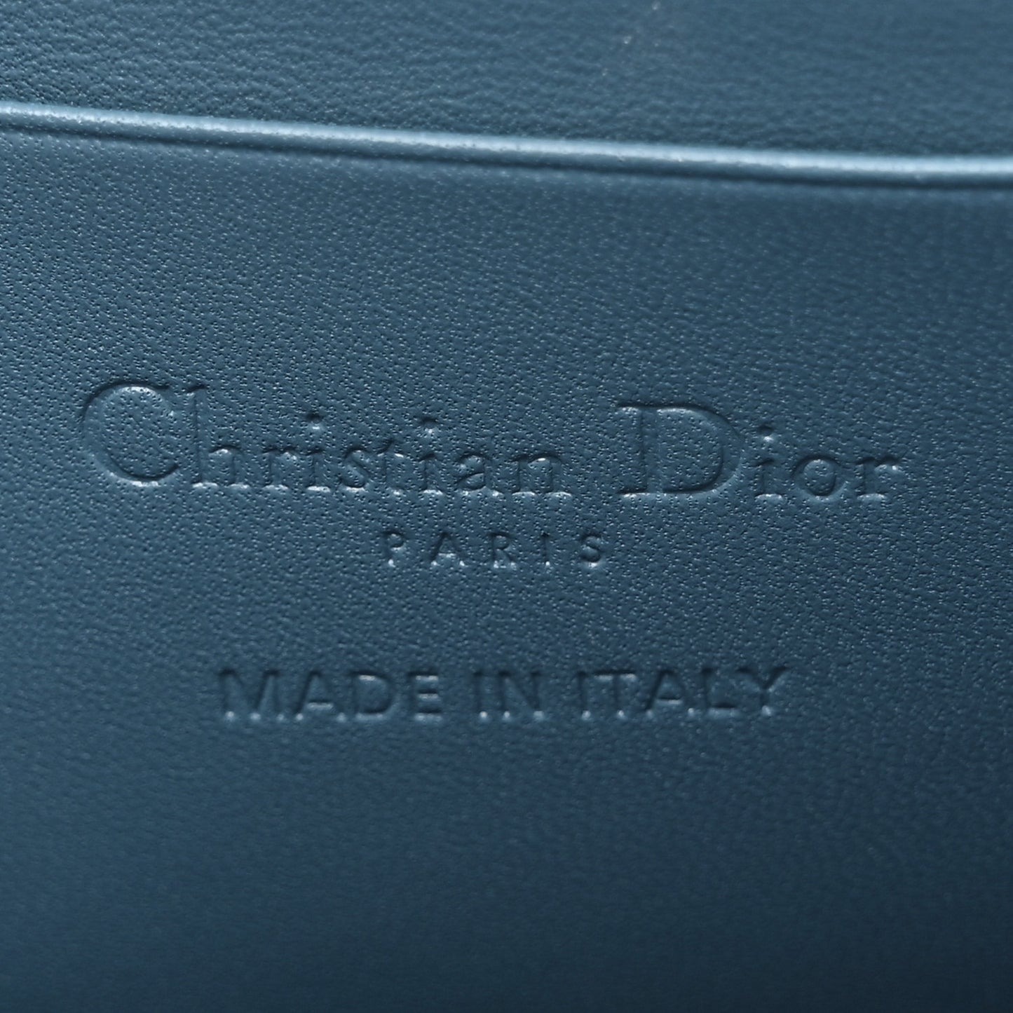 Lambskin Cannage Lady Dior Phone Holder Cloud Blue