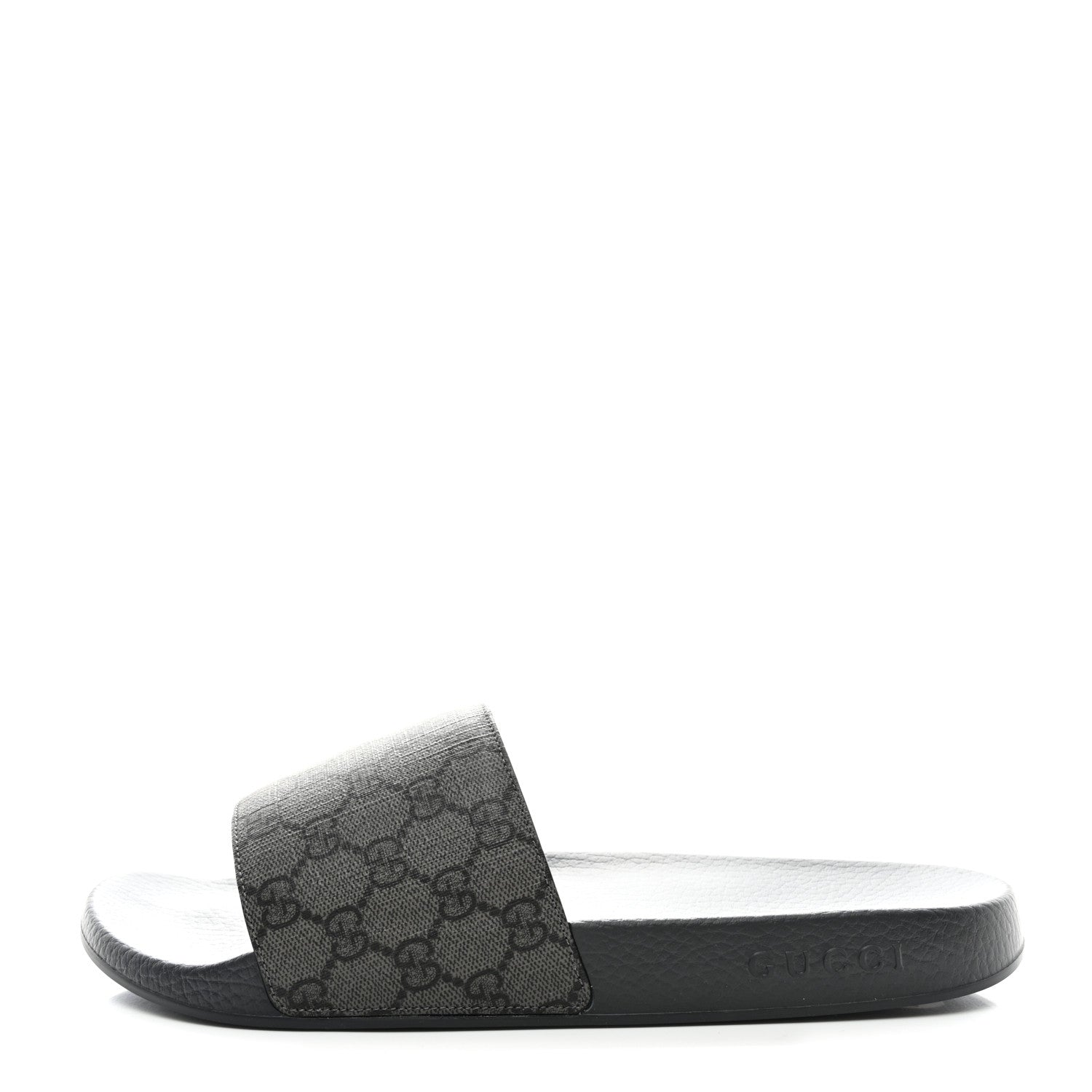 Gucci GG Supreme Monogram Mens Slide Sandals 12 Grey Black 