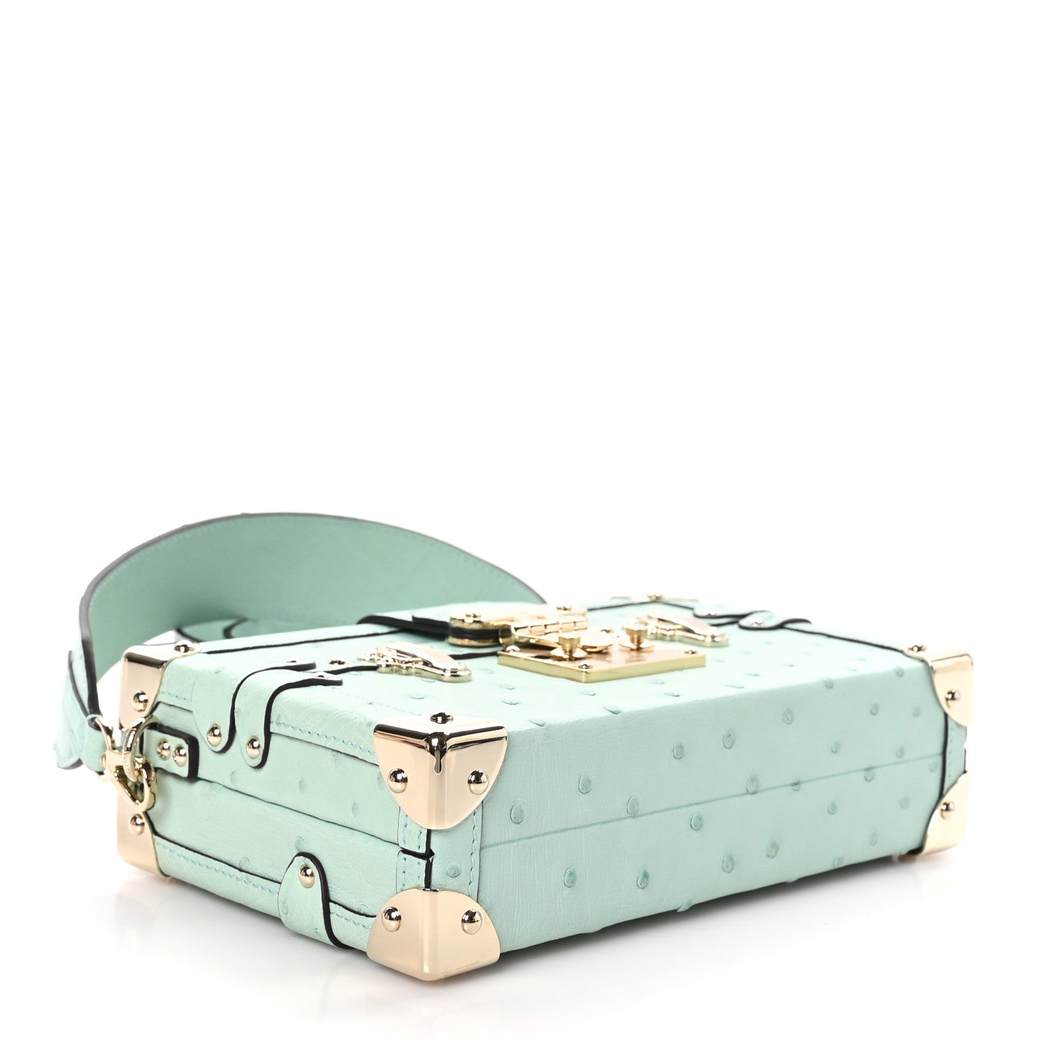 Louis Vuitton Ostrich Petite Malle Vert Celadon 4 of 9