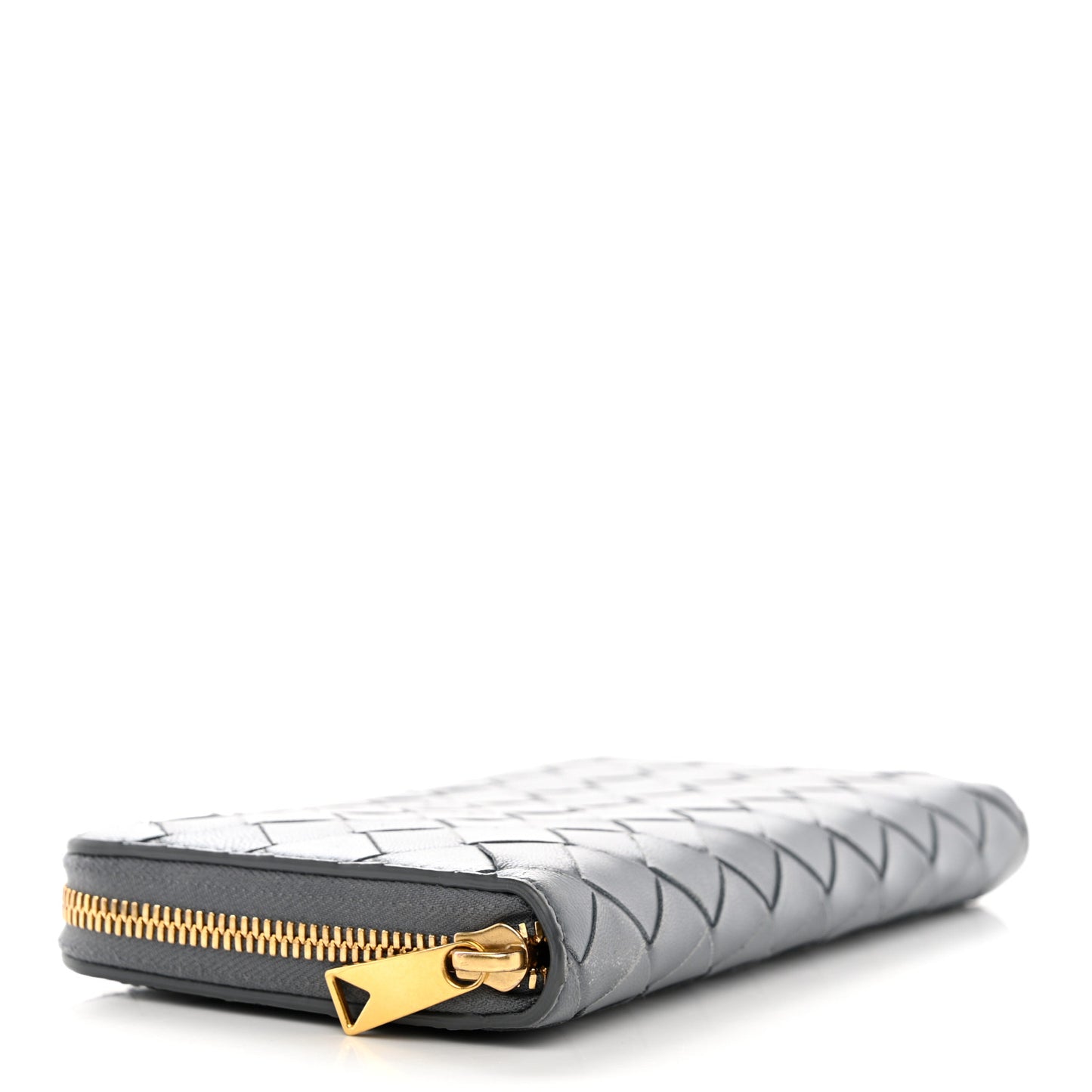 Nappa Intrecciato Zip Around Wallet Concrete
