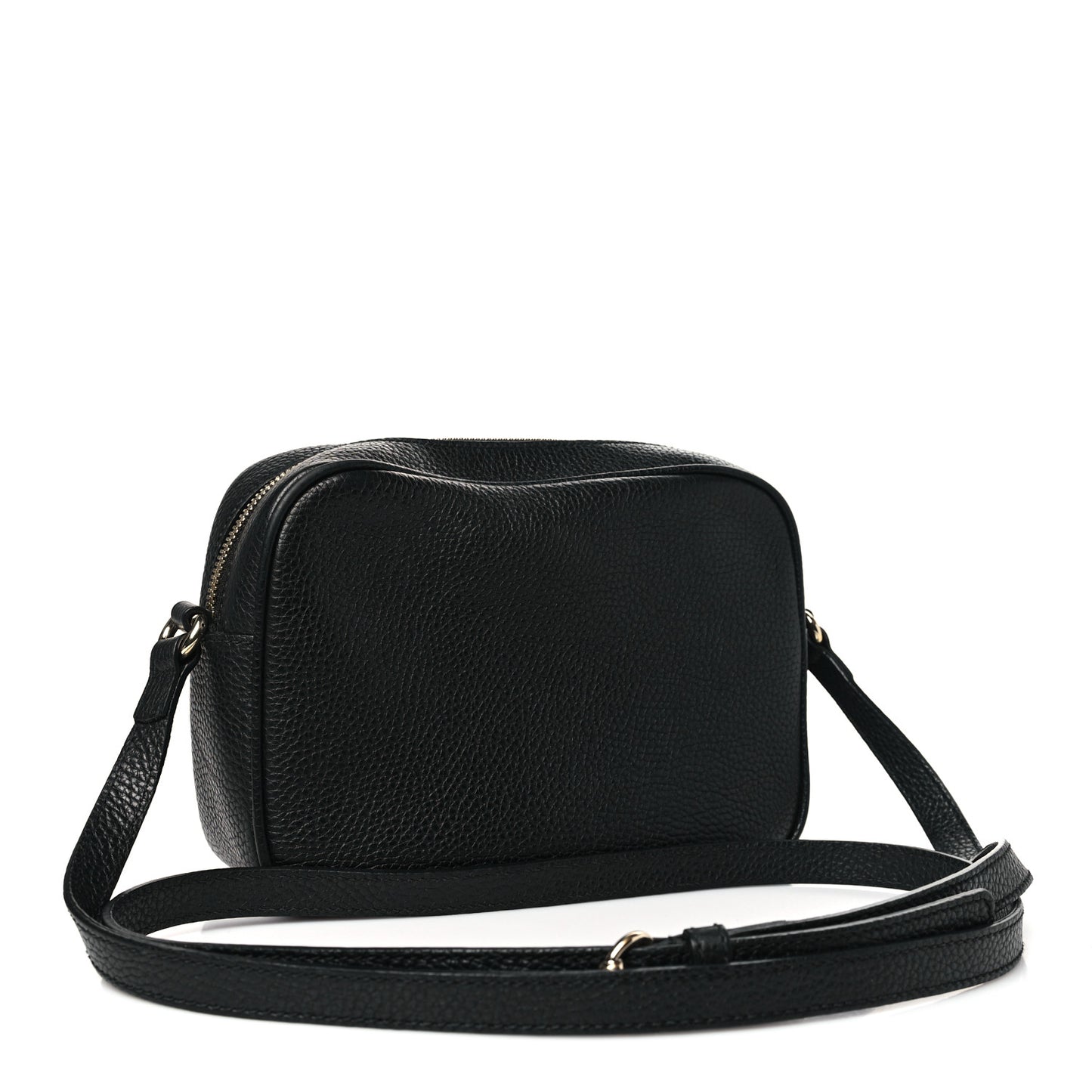 Pebbled Calfskin Small Soho Disco Bag Black
