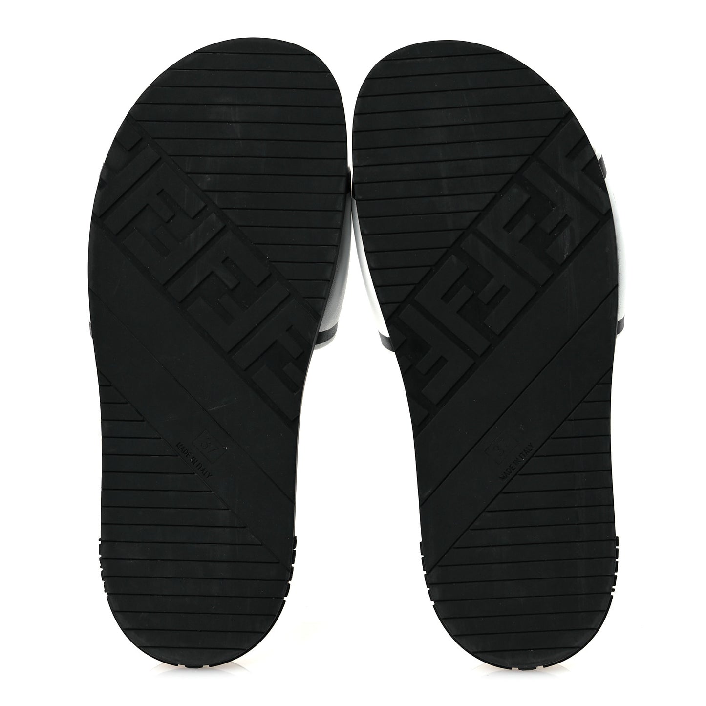 X JOSHUA VIDES Roma Calfskin Fussbetts Slide Sandals 37 Snow White Black
