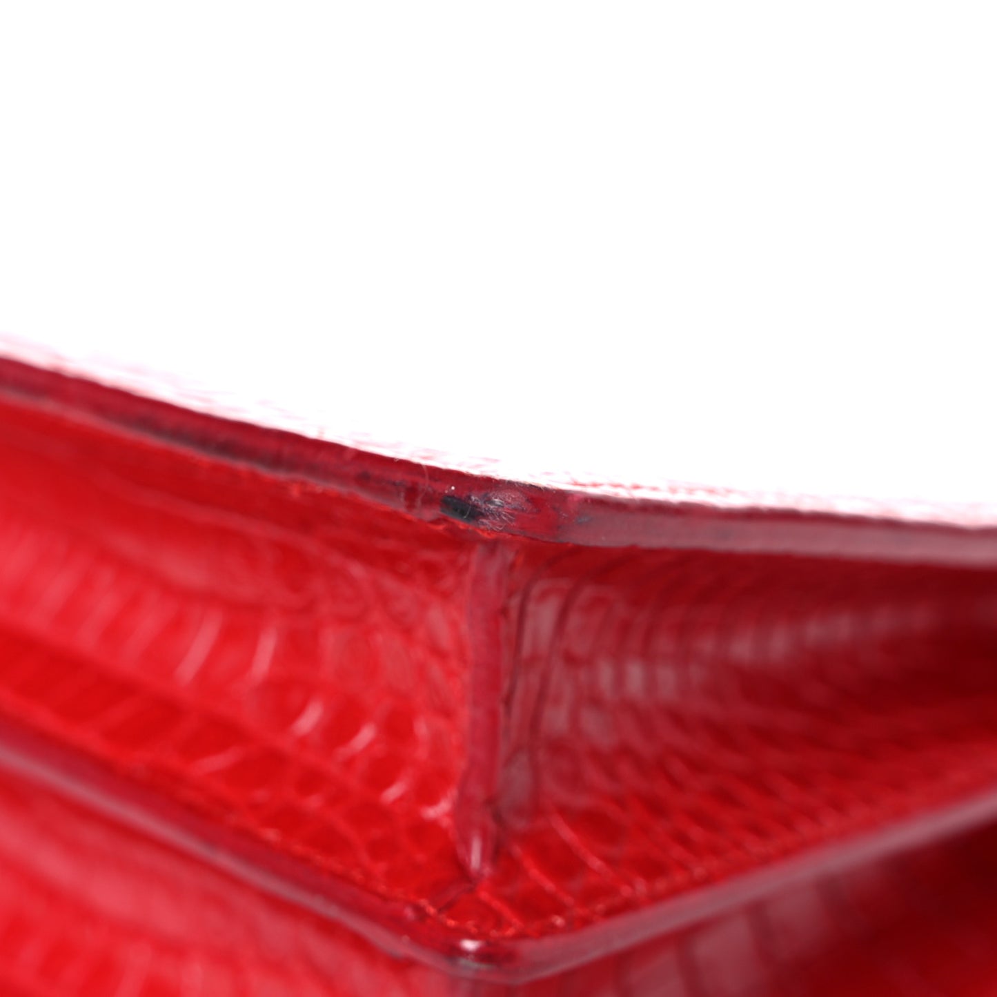 Calfskin Crocodile Embossed Medium Monogram Sunset Rouge Eros