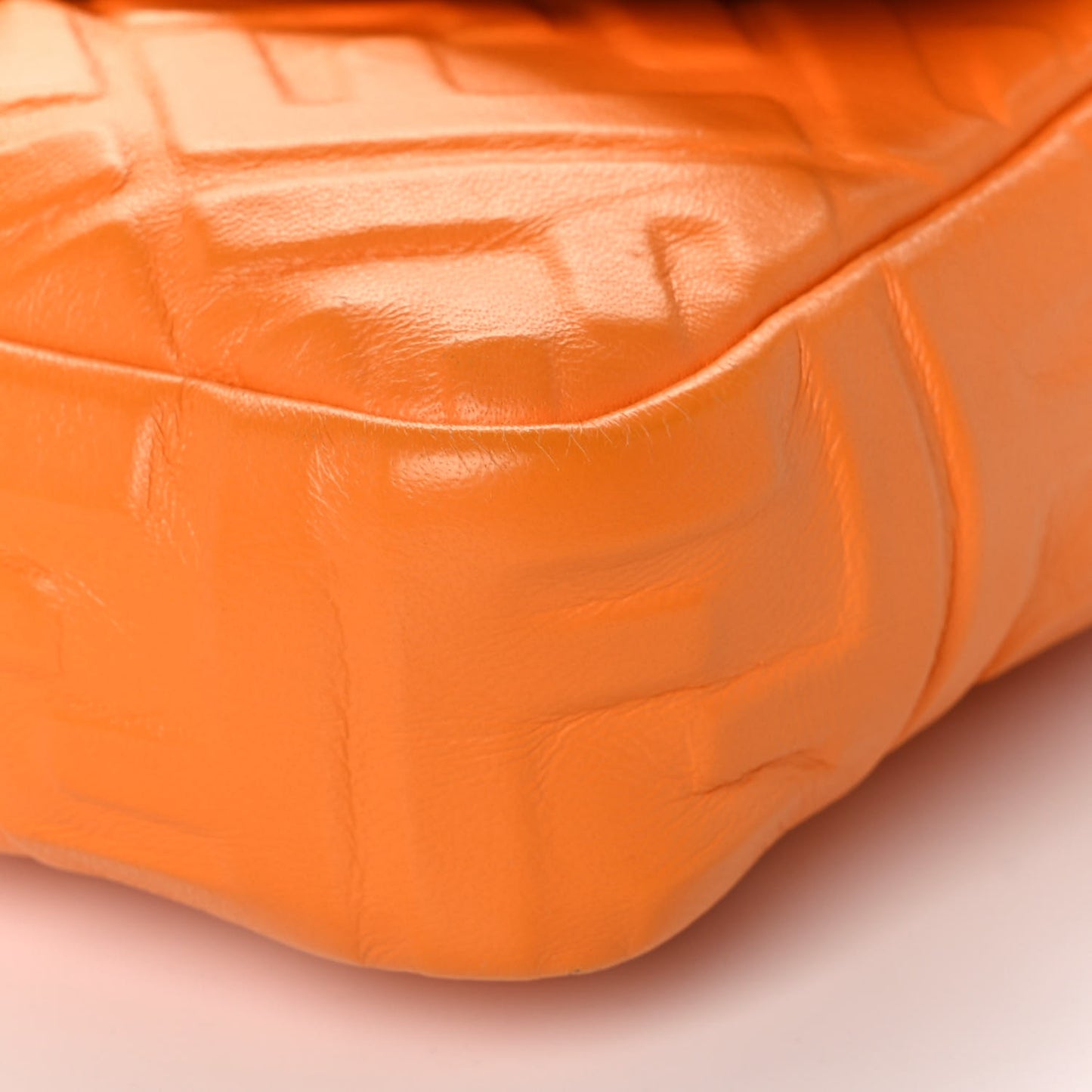 Nappa FF 1974 Embossed Baguette Clementine