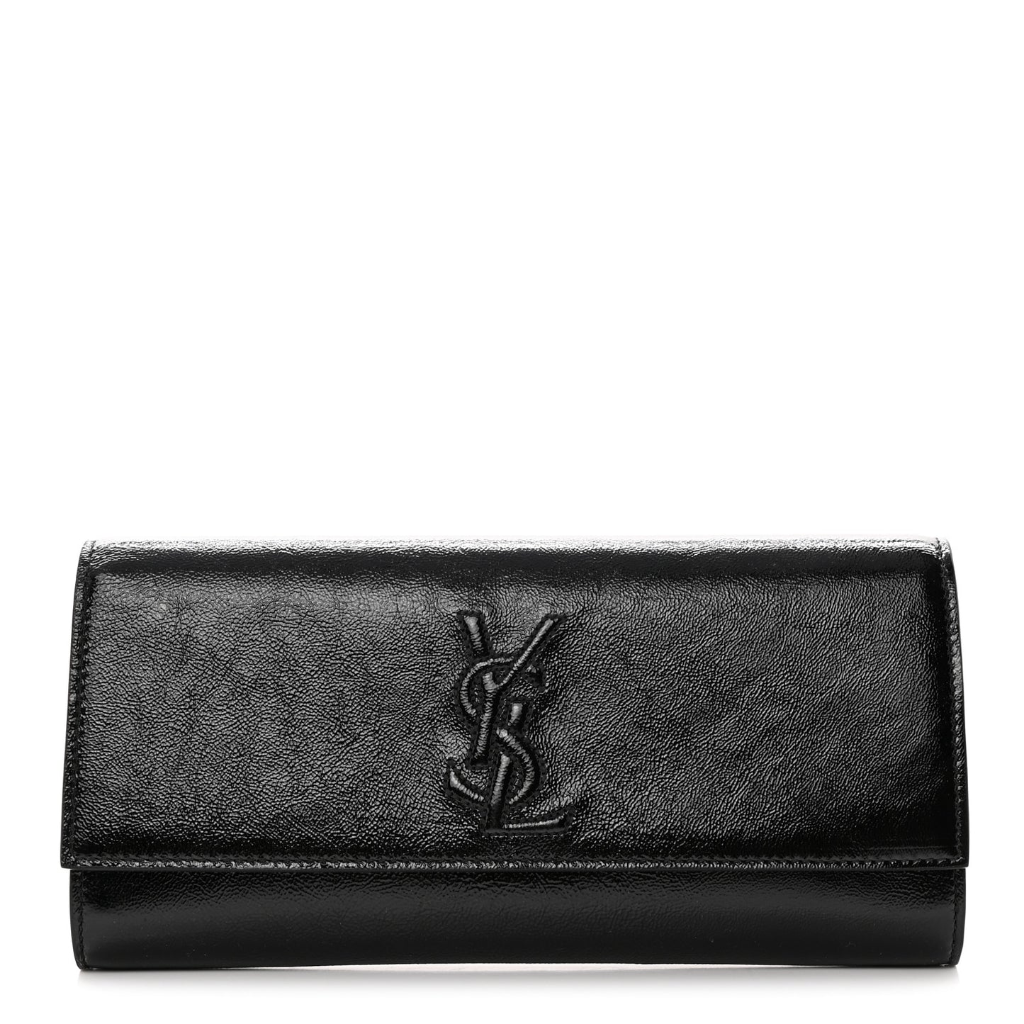 Textured Patent Monogram Small Belle De Jour Clutch Black