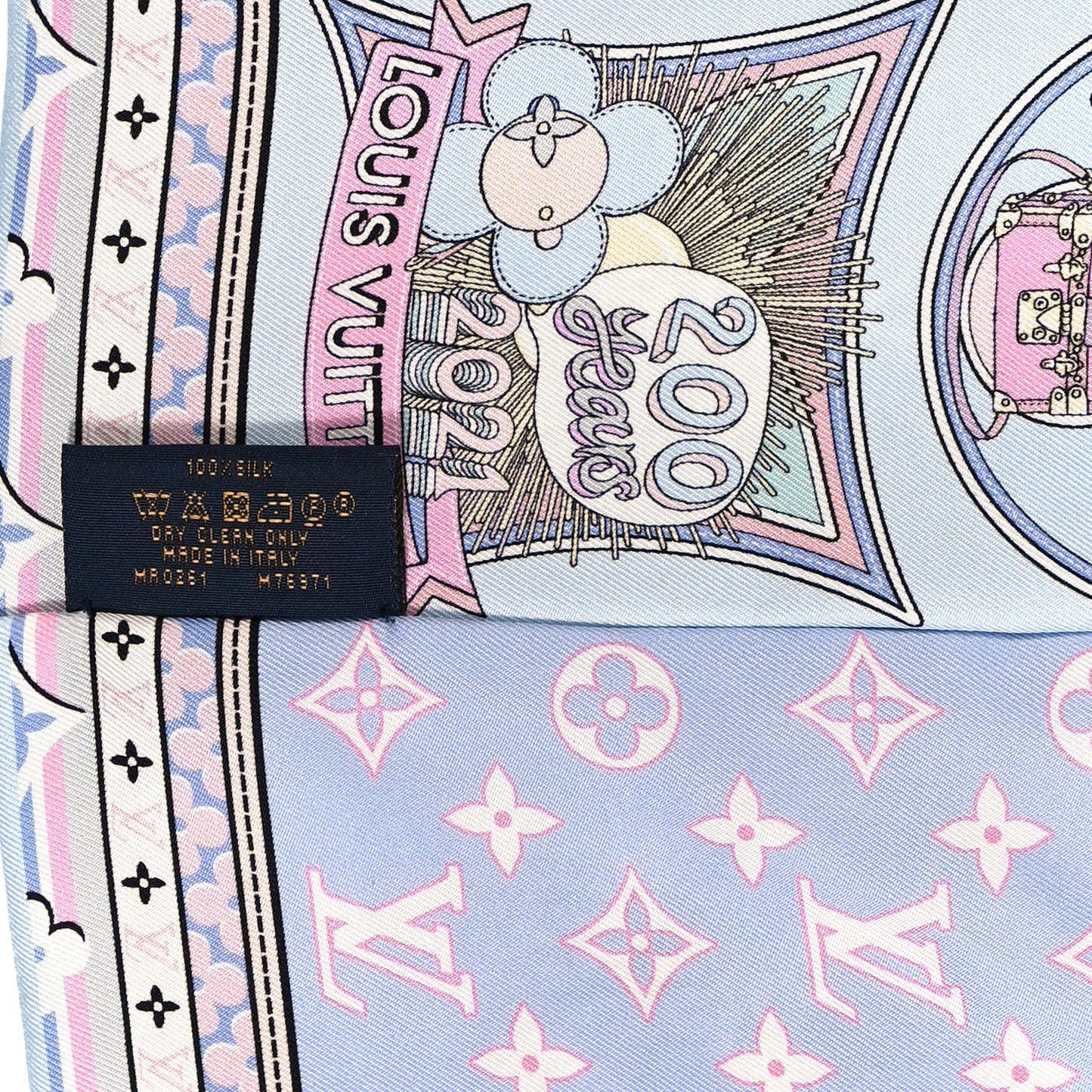 Silk Monogram Louis In A Comic Bandeau Bleu