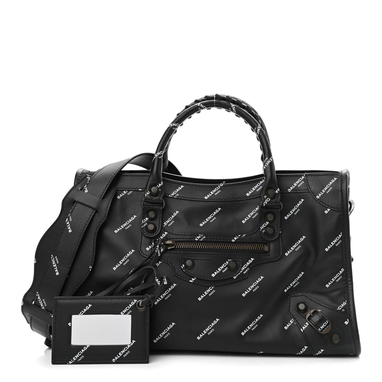 Veau Allover Logo Classic Hardware S City Black White