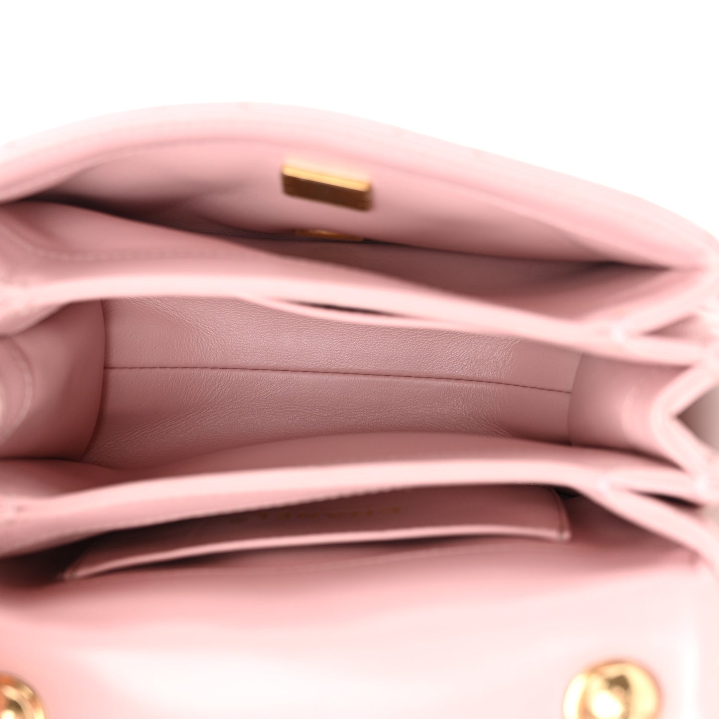 Lambskin Quilted Mini Color Match Flap Light Pink