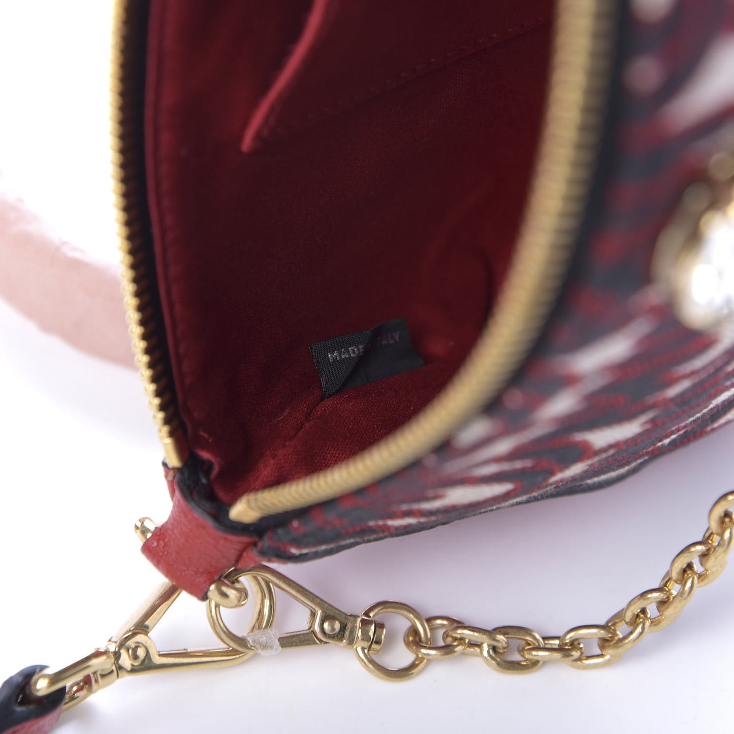 Jacquard Madras Logo Crossbody Red