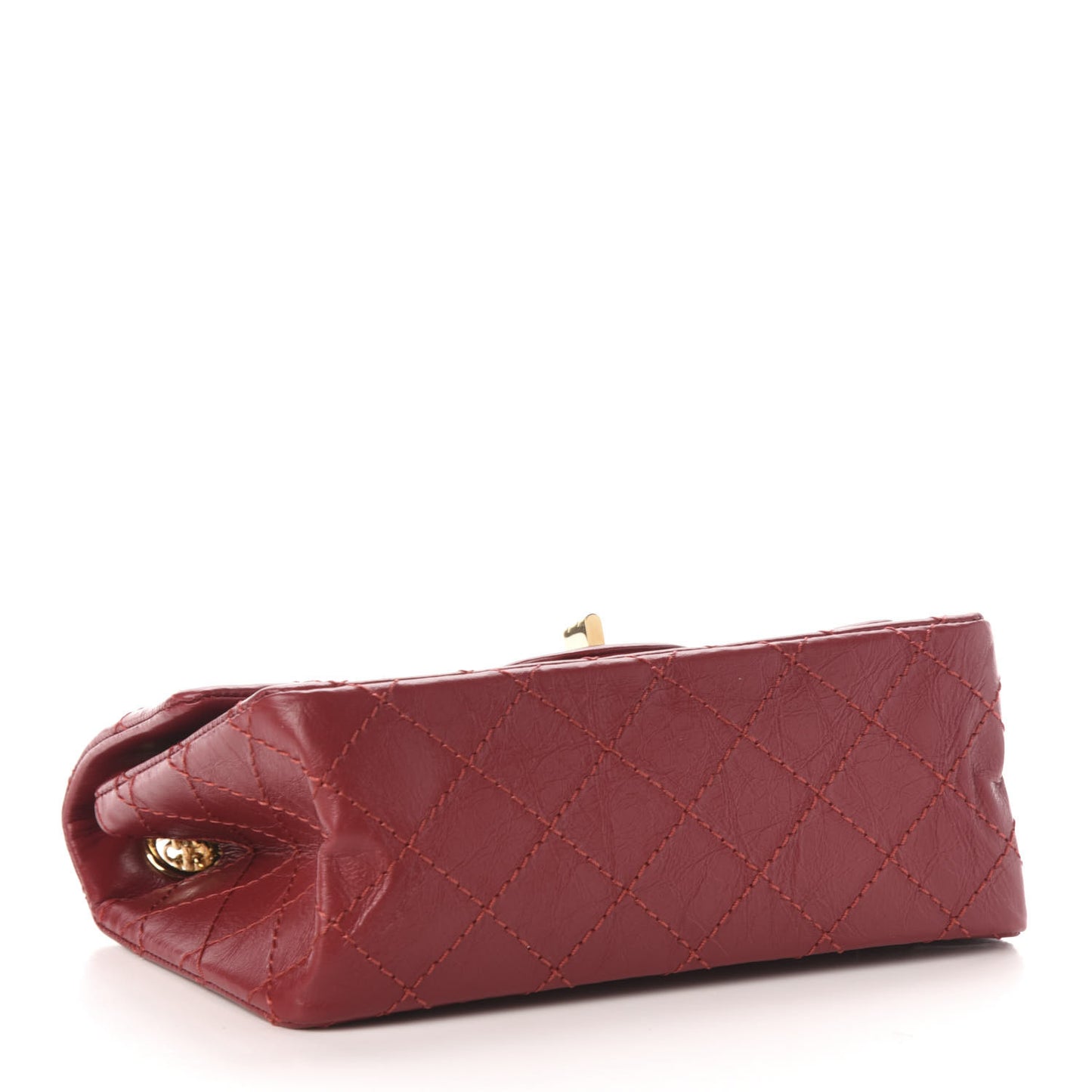 Aged Calfskin Quilted 2.55 Reissue Mini Flap Red