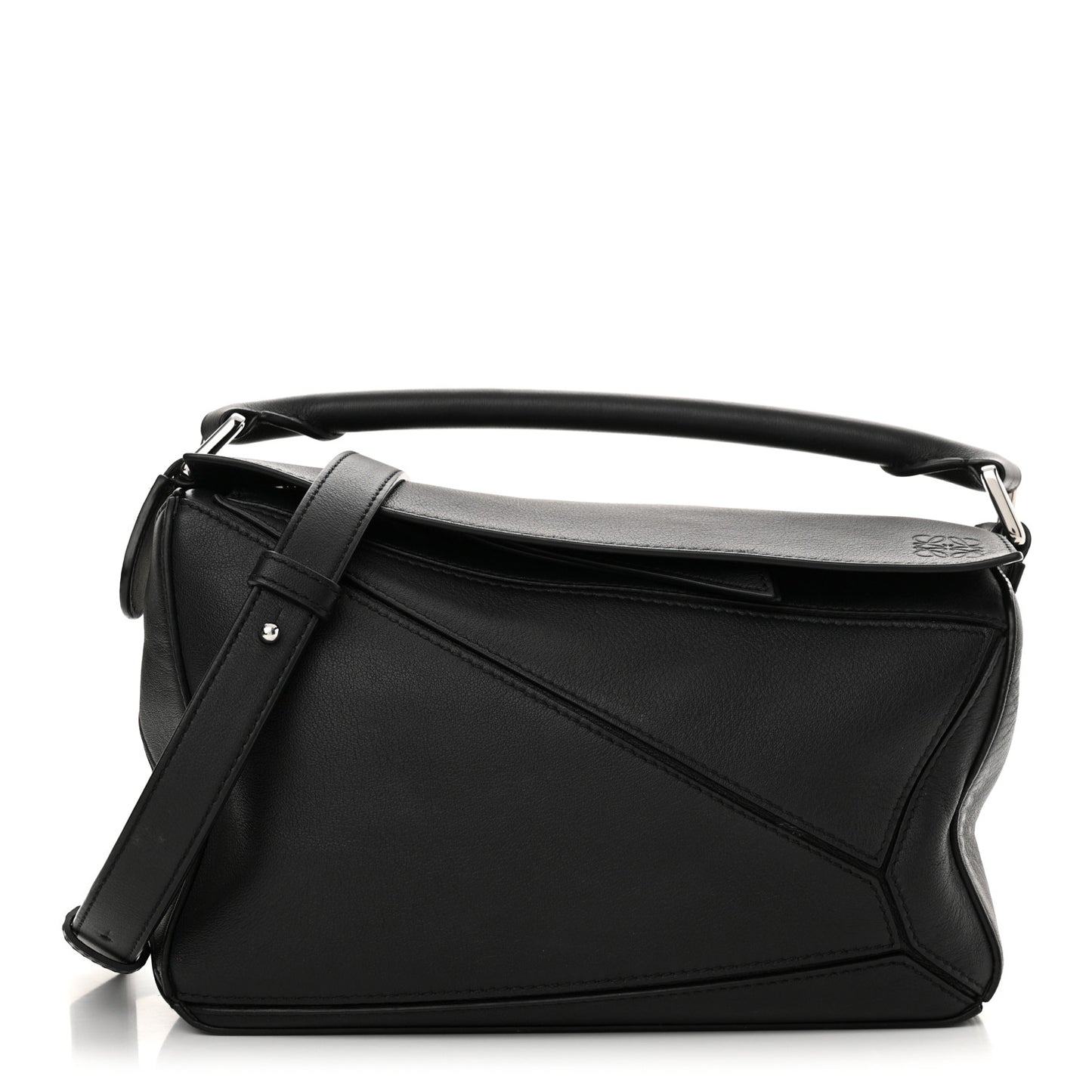 Calfskin Small Puzzle Bag Black