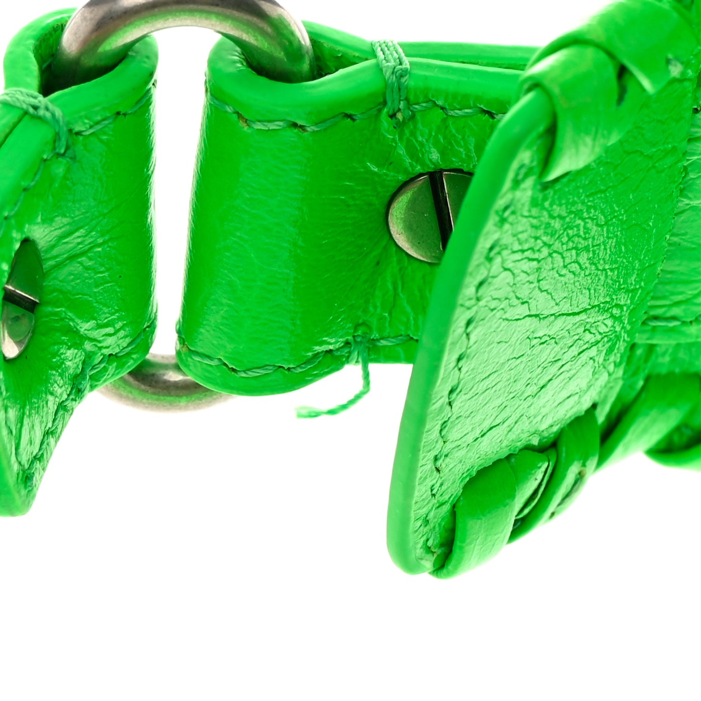 Agneau Arena Crystal Le Cagole Shoulder Bag XS Fluo Green