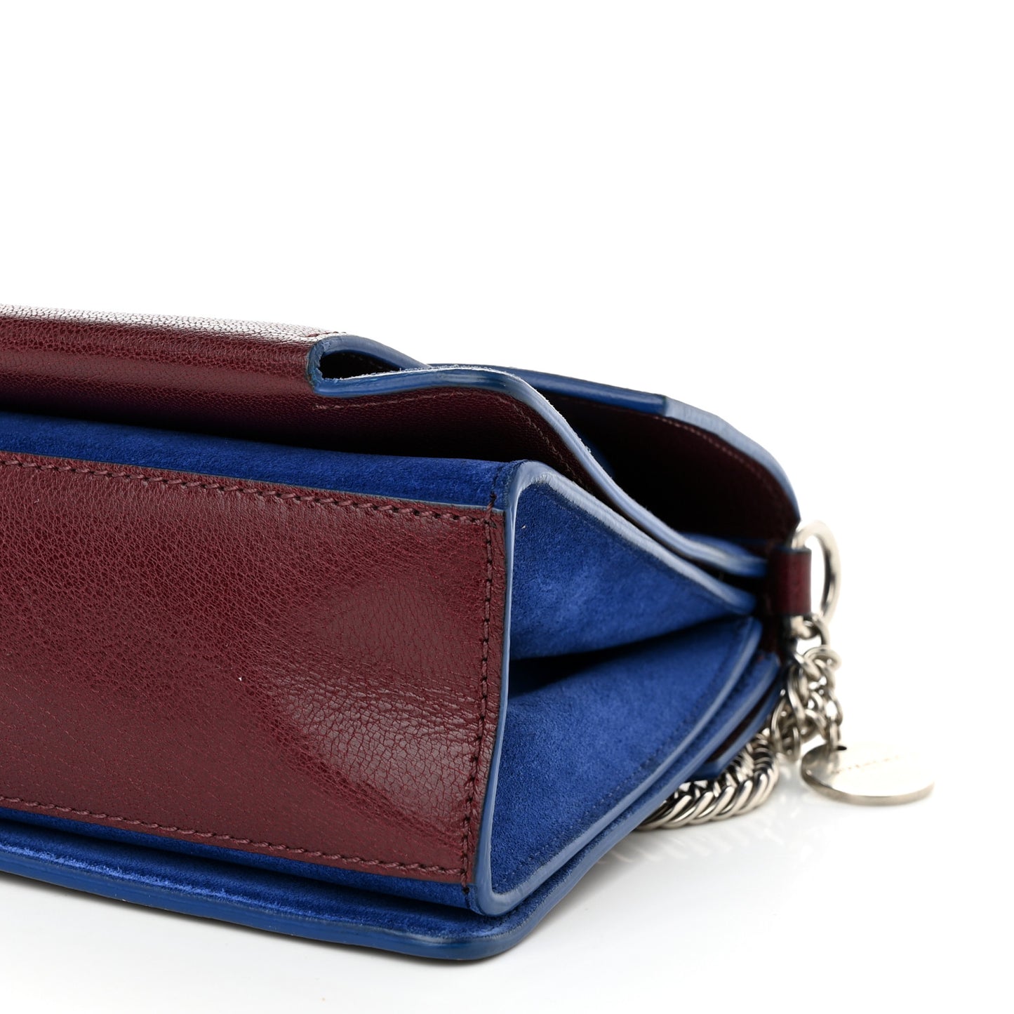 Goatskin Suede Small GV3 Shoulder Bag Aubergine Blue