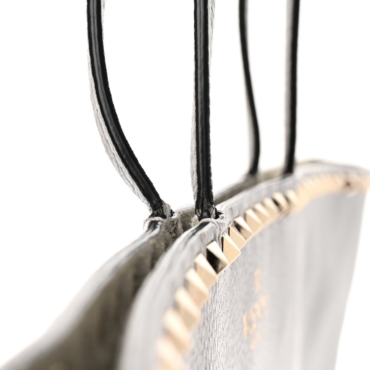 Valentino Garavani Grained Calfskin Rockstud Shoulder Tote Perla 10 of 11